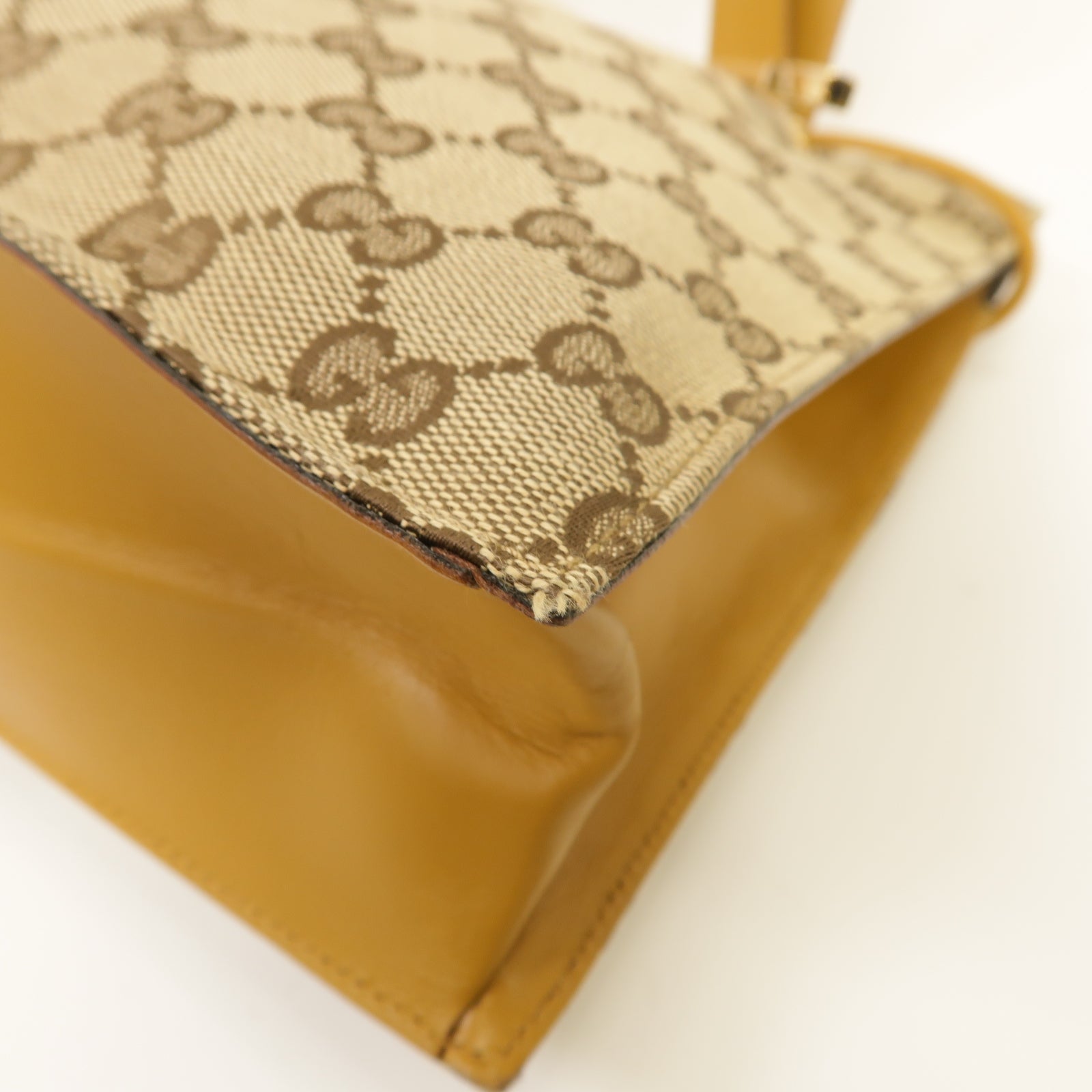 GUCCI 帆布Shoulder Tote Bag金扣肩背袋啡色