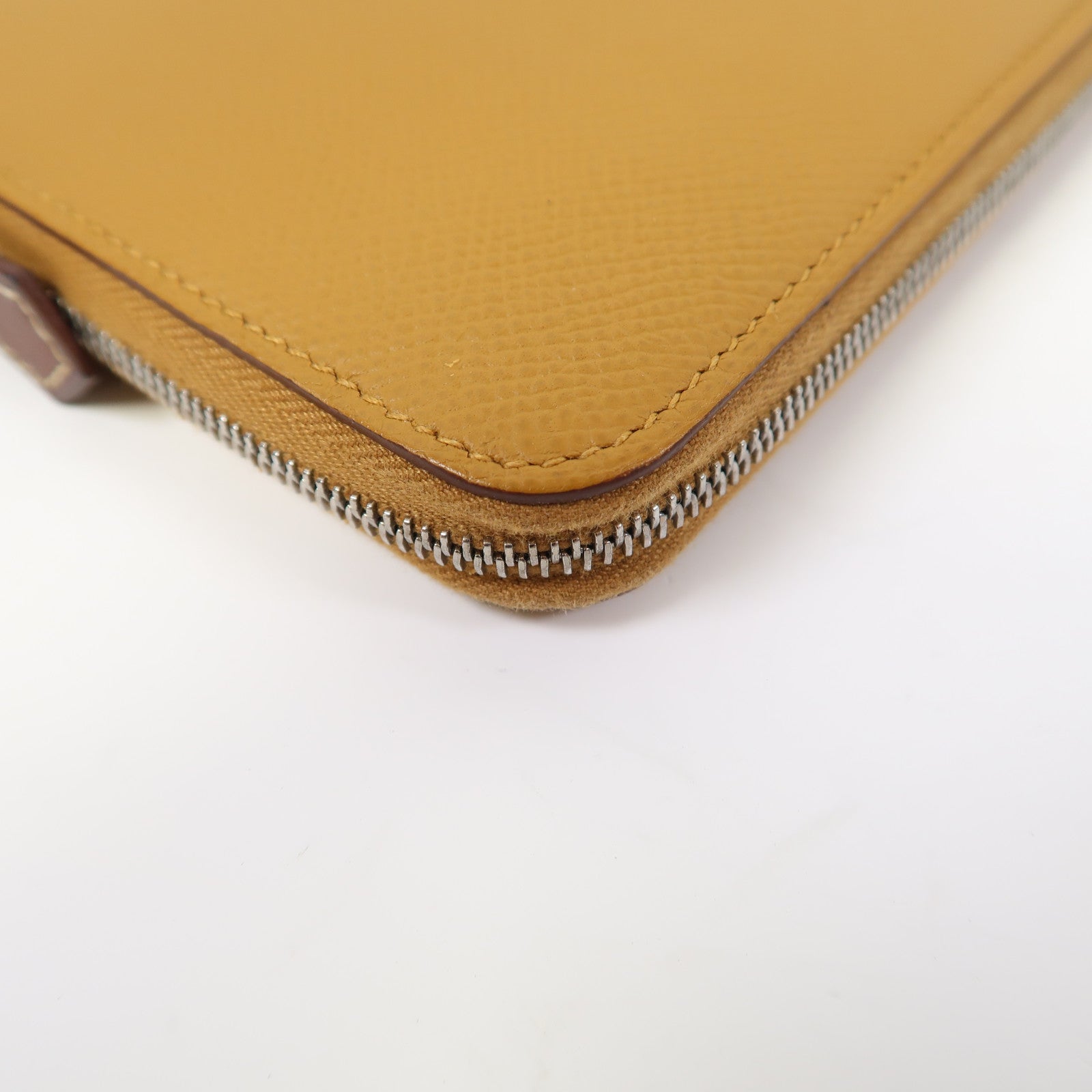 HERMES Epsom皮革Silk In銀扣長錢包芝麻色