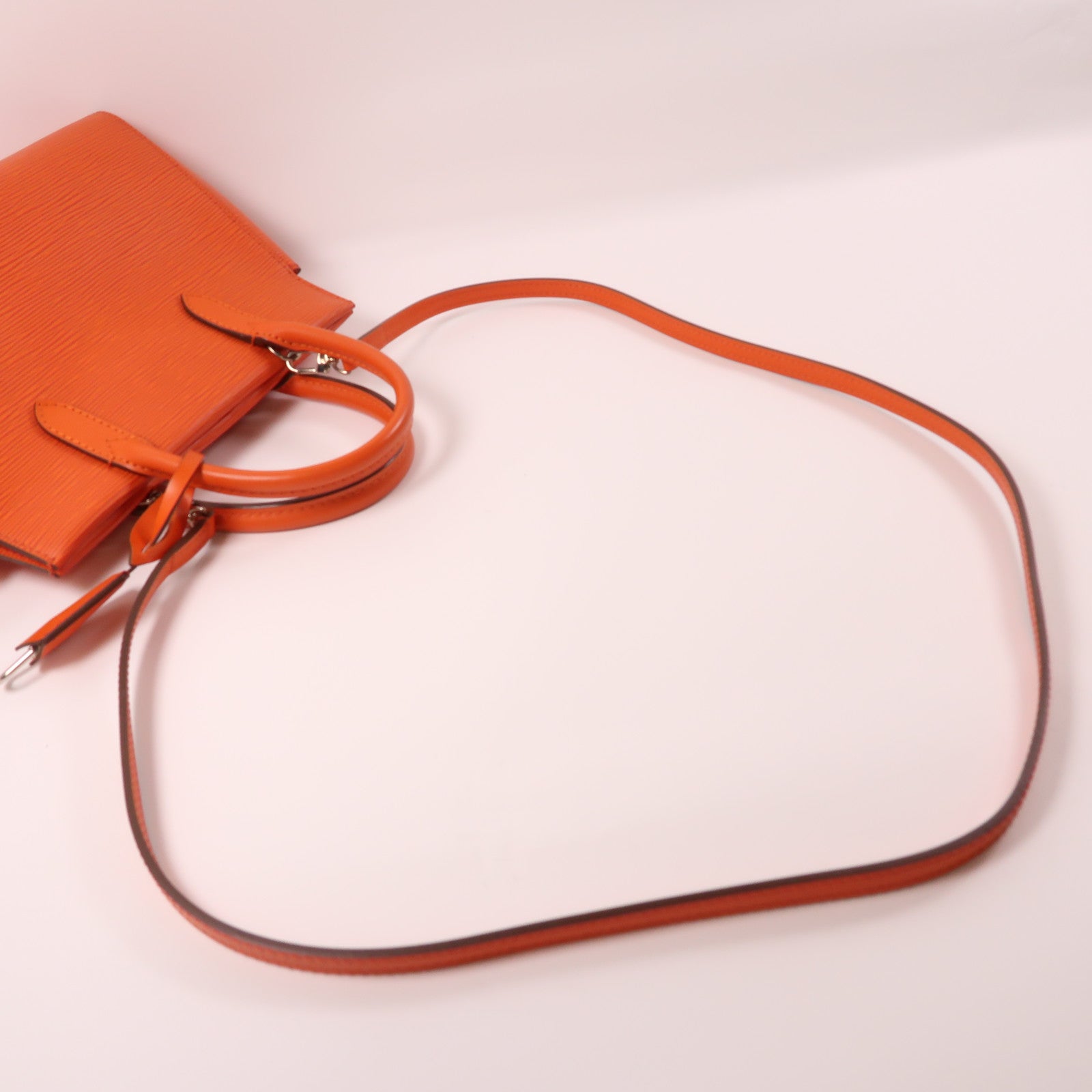LOUIS VUITTON Epi Marly BB銀扣手挽肩背兩用袋橙色