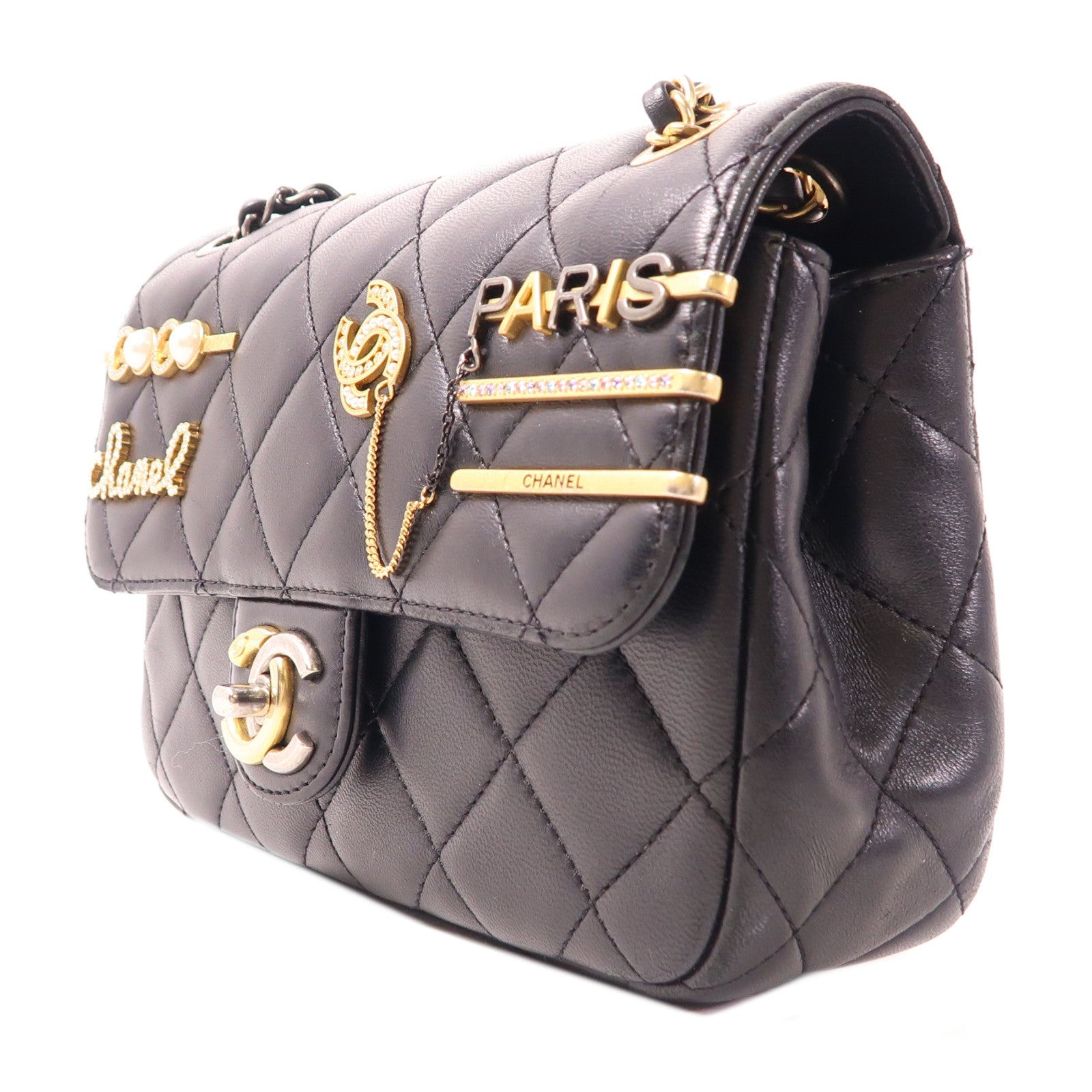 CHANEL 牛皮皮革Pearl Hairpin Badge肩背袋