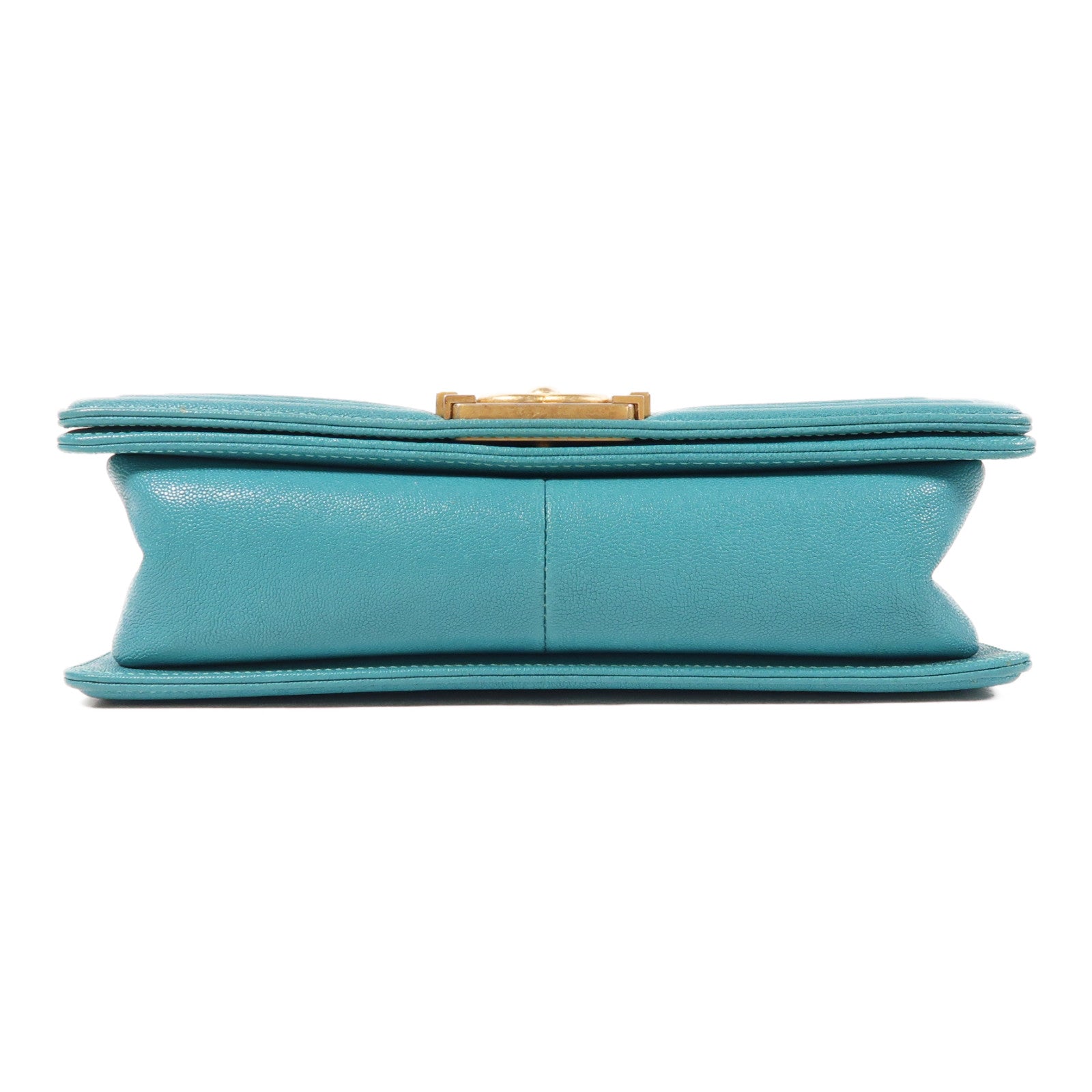 CHANEL CC GHW Boy 25 Chain Shoulder Bag Calfskin Leather Blue