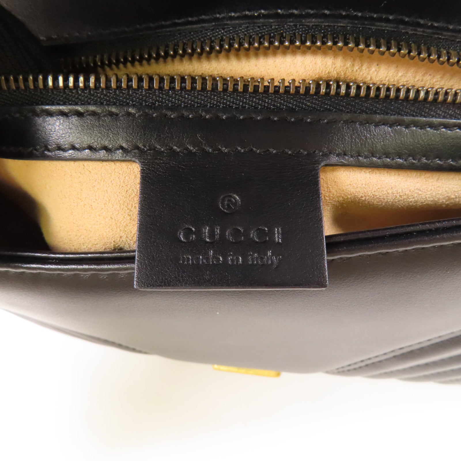 GUCCI 牛皮皮革GG Marmont金扣鏈帶肩背袋