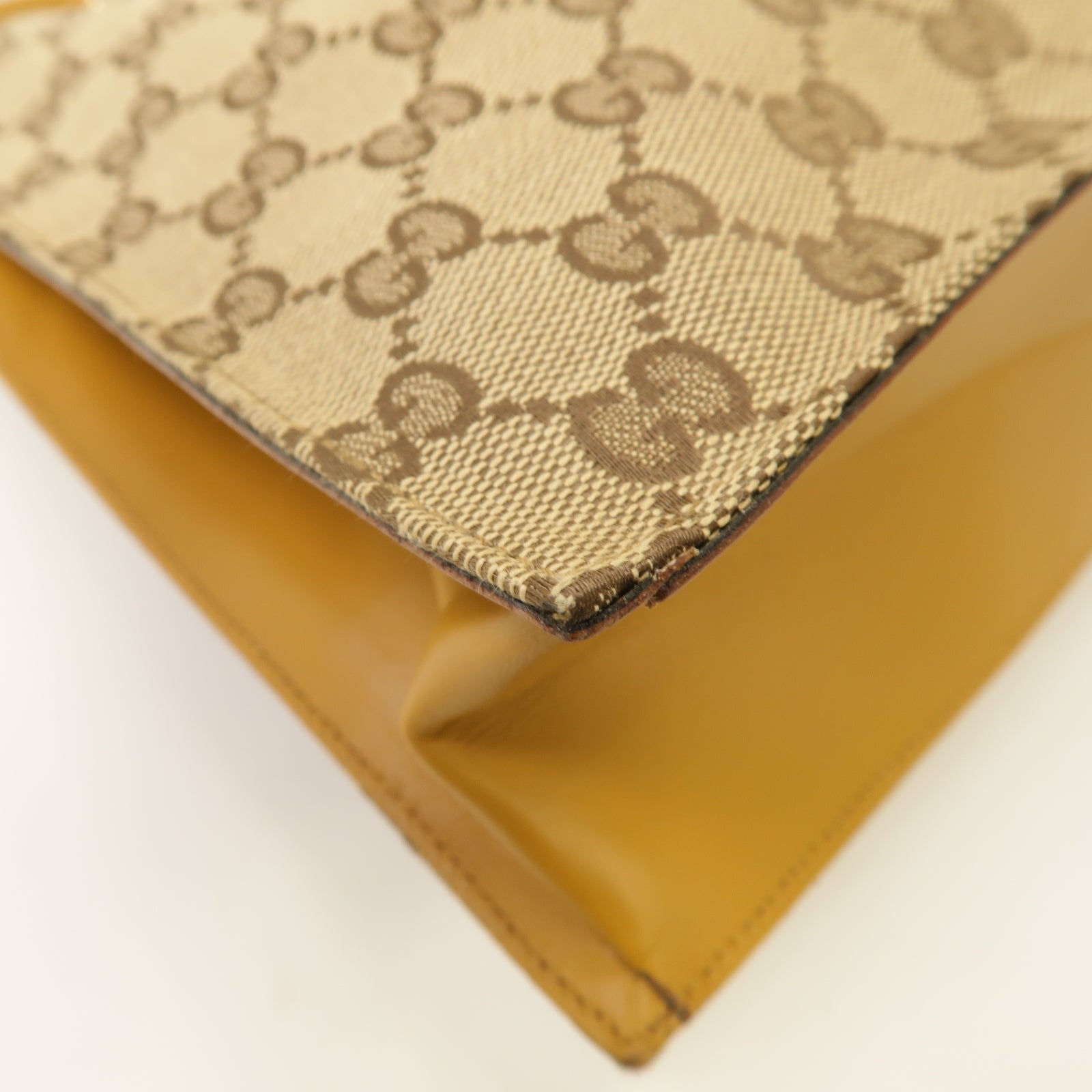 GUCCI 帆布Shoulder Tote Bag金扣肩背袋啡色