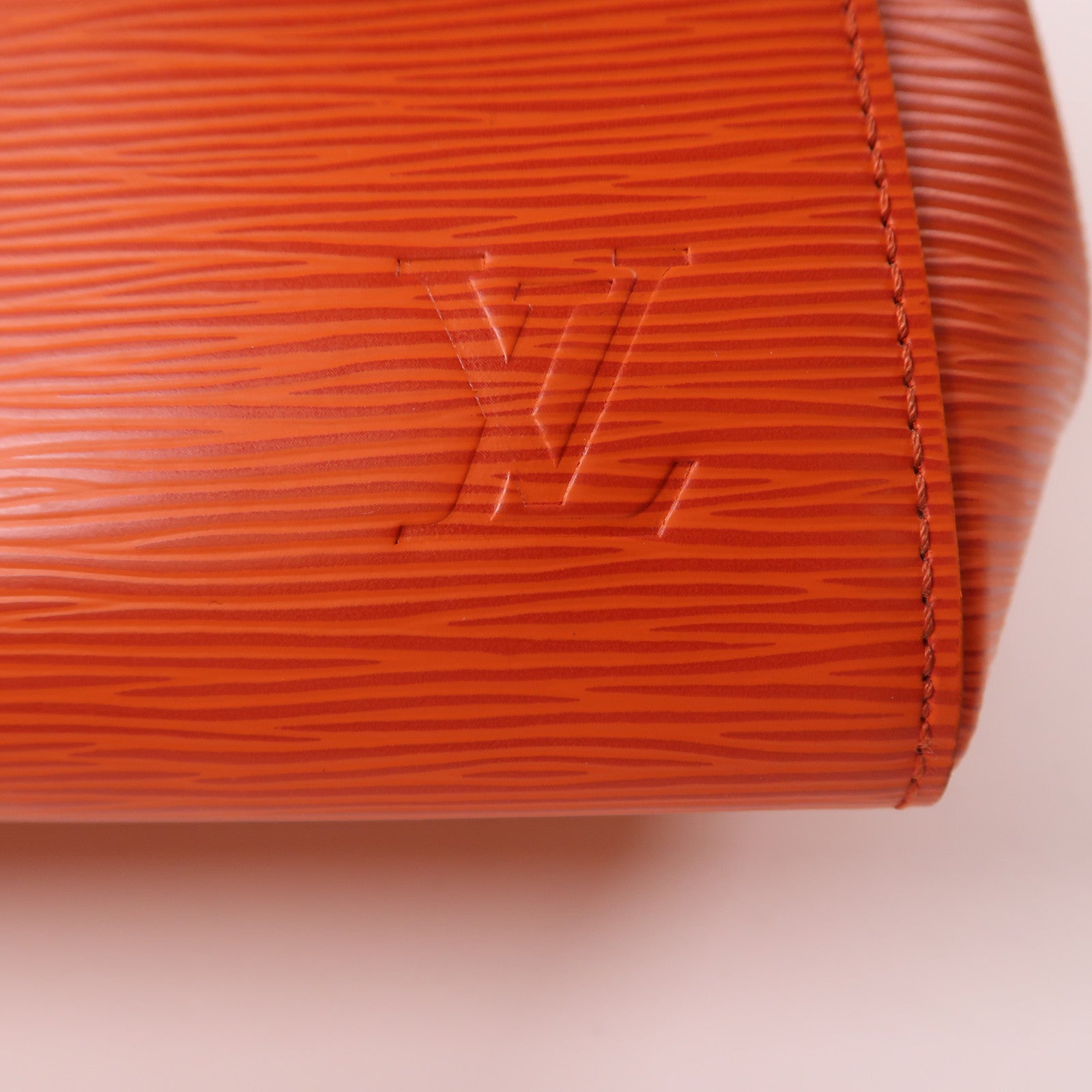 LOUIS VUITTON Epi Marly BB銀扣手挽肩背兩用袋橙色