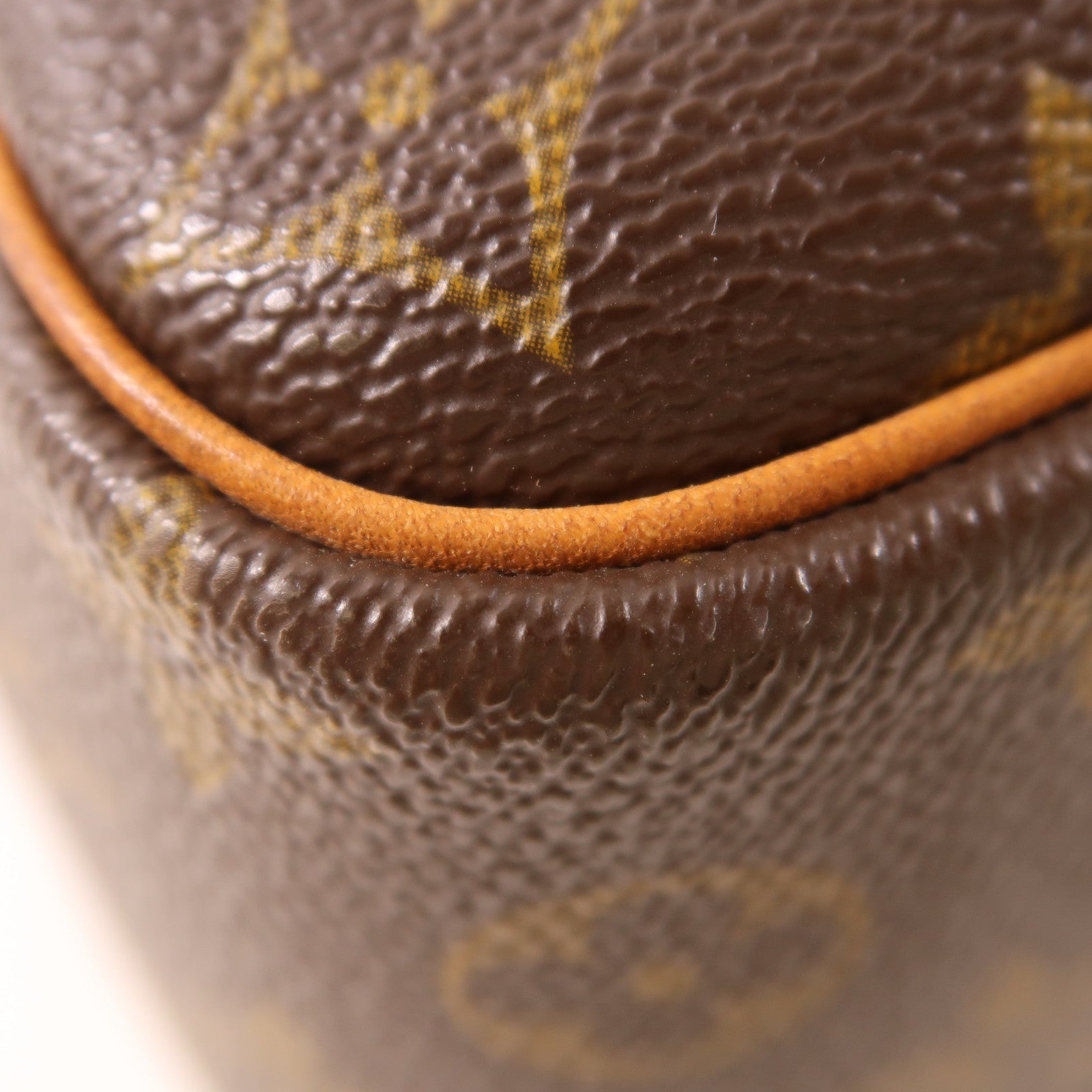 LOUIS VUITTON Monogram Deauville金扣手挽袋棕色