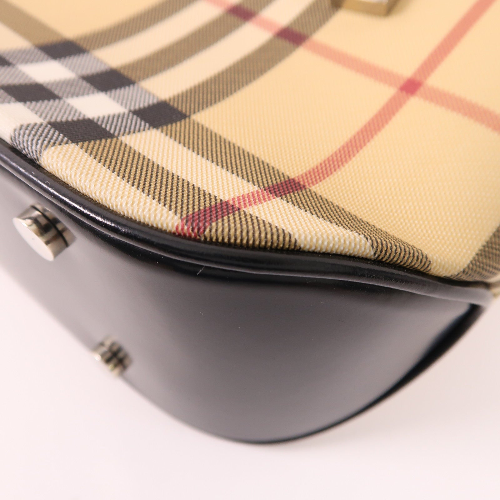 BURBERRY 帆布Hand Bag銀扣手挽袋