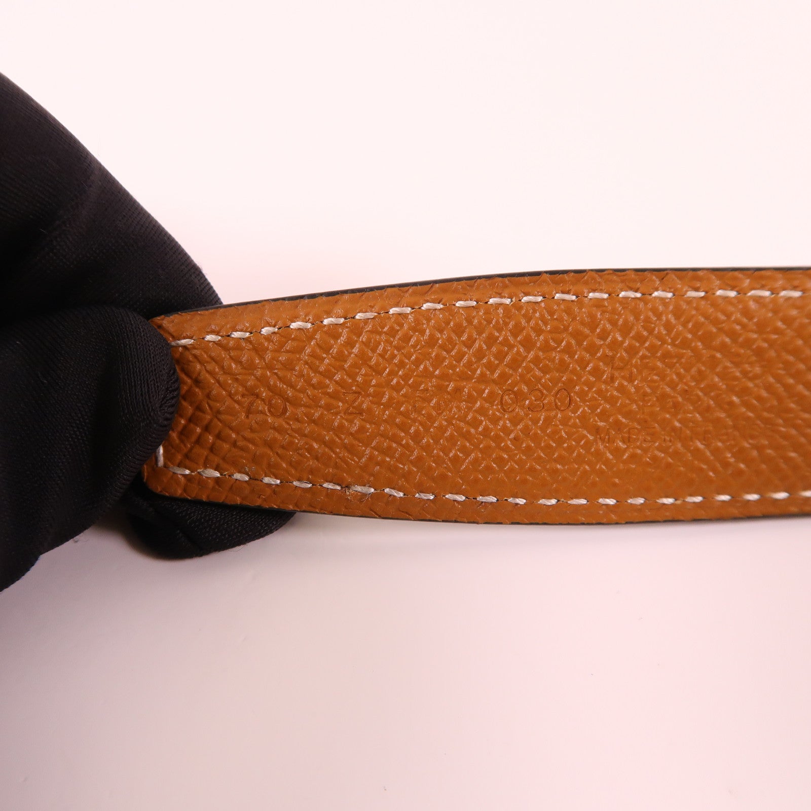 HERMES Epsom皮革Belt 70cm皮帶89 Noir