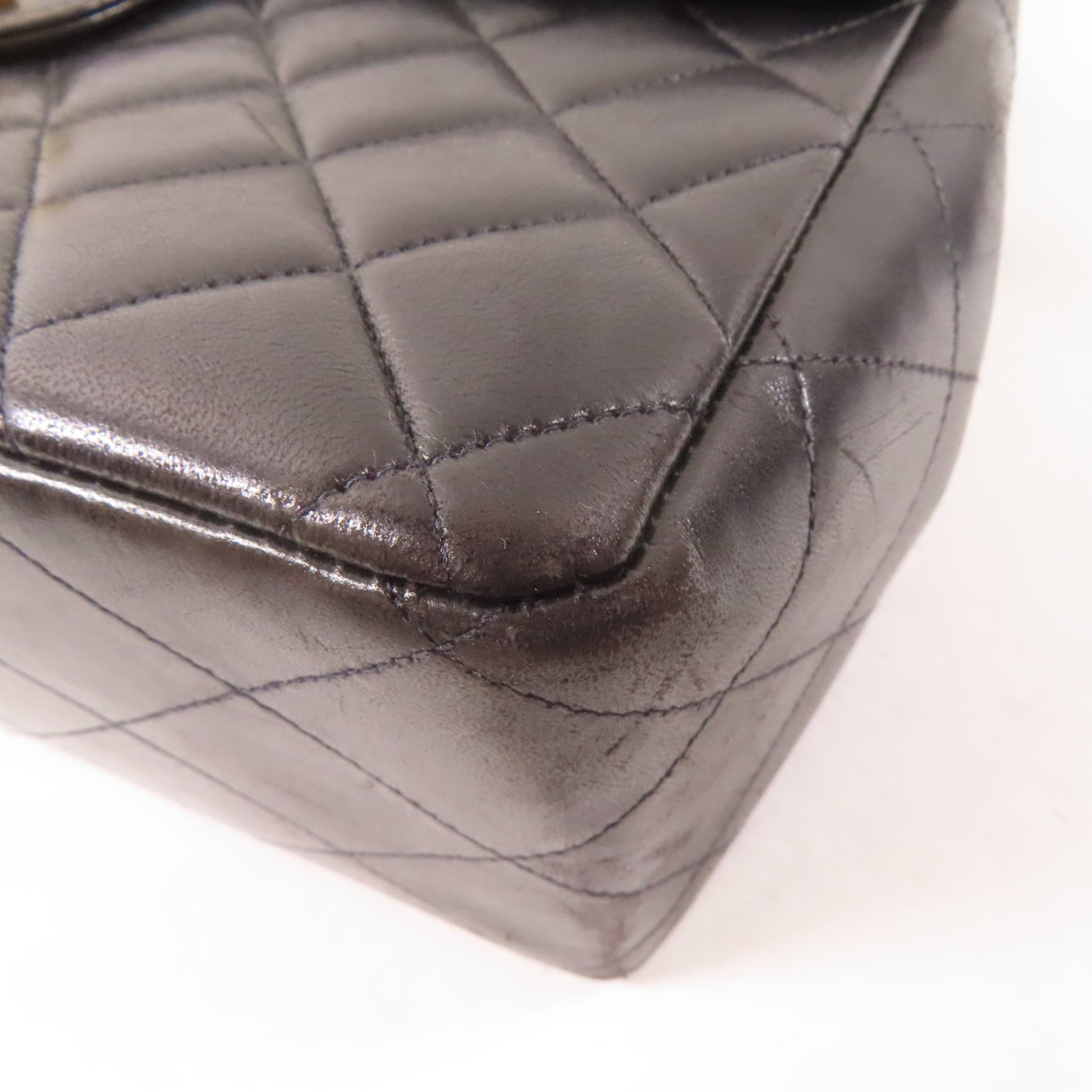 CHANEL 【激減優惠】菱格牛皮皮革Vintage Shoulder Bag金扣鏈帶肩背袋黑色