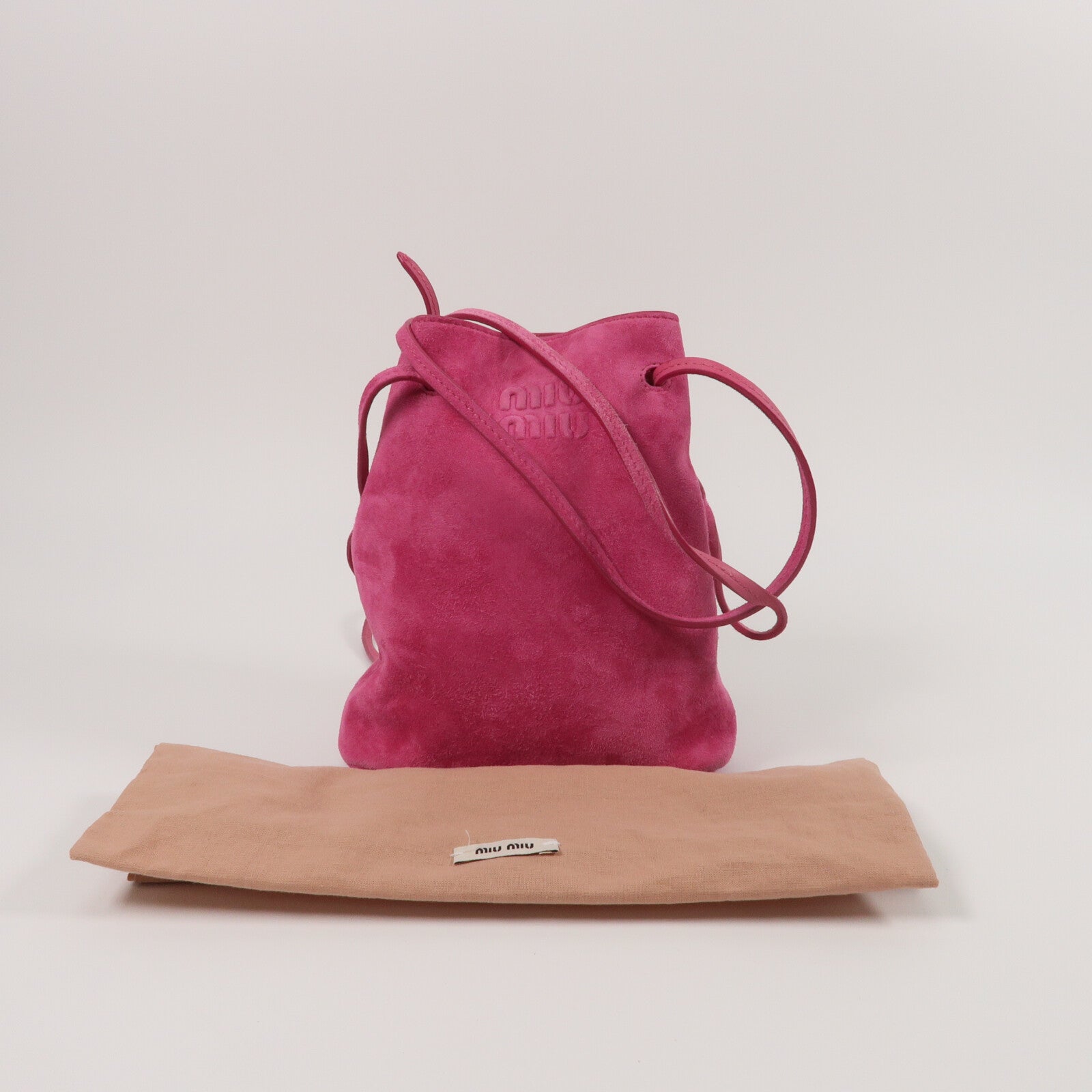 Miu Miu 麂皮皮革Bucket Bag肩背袋