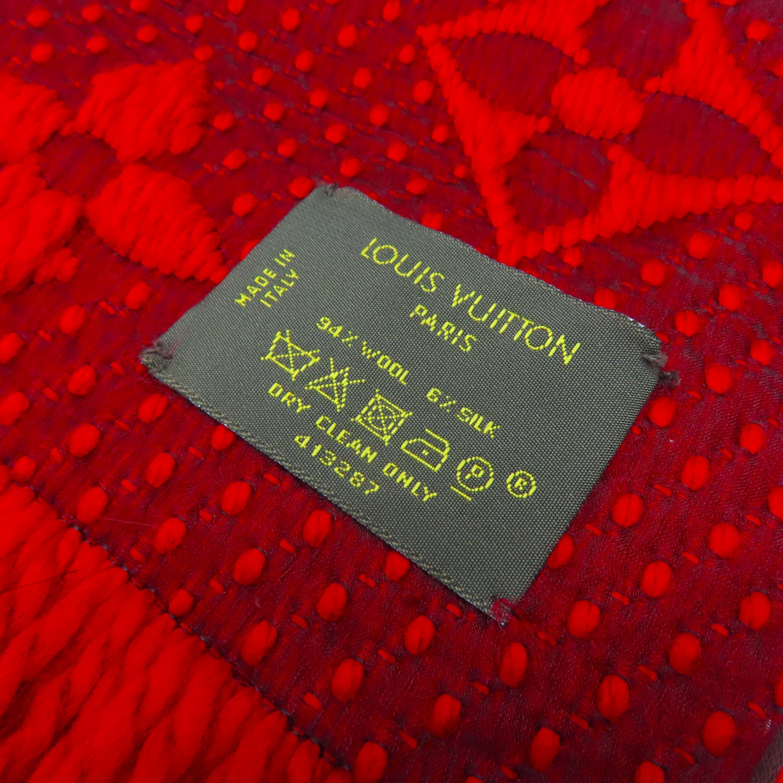 LOUIS VUITTON **【激減優惠】絲質/羊毛Logomania Scarf圍巾紅色