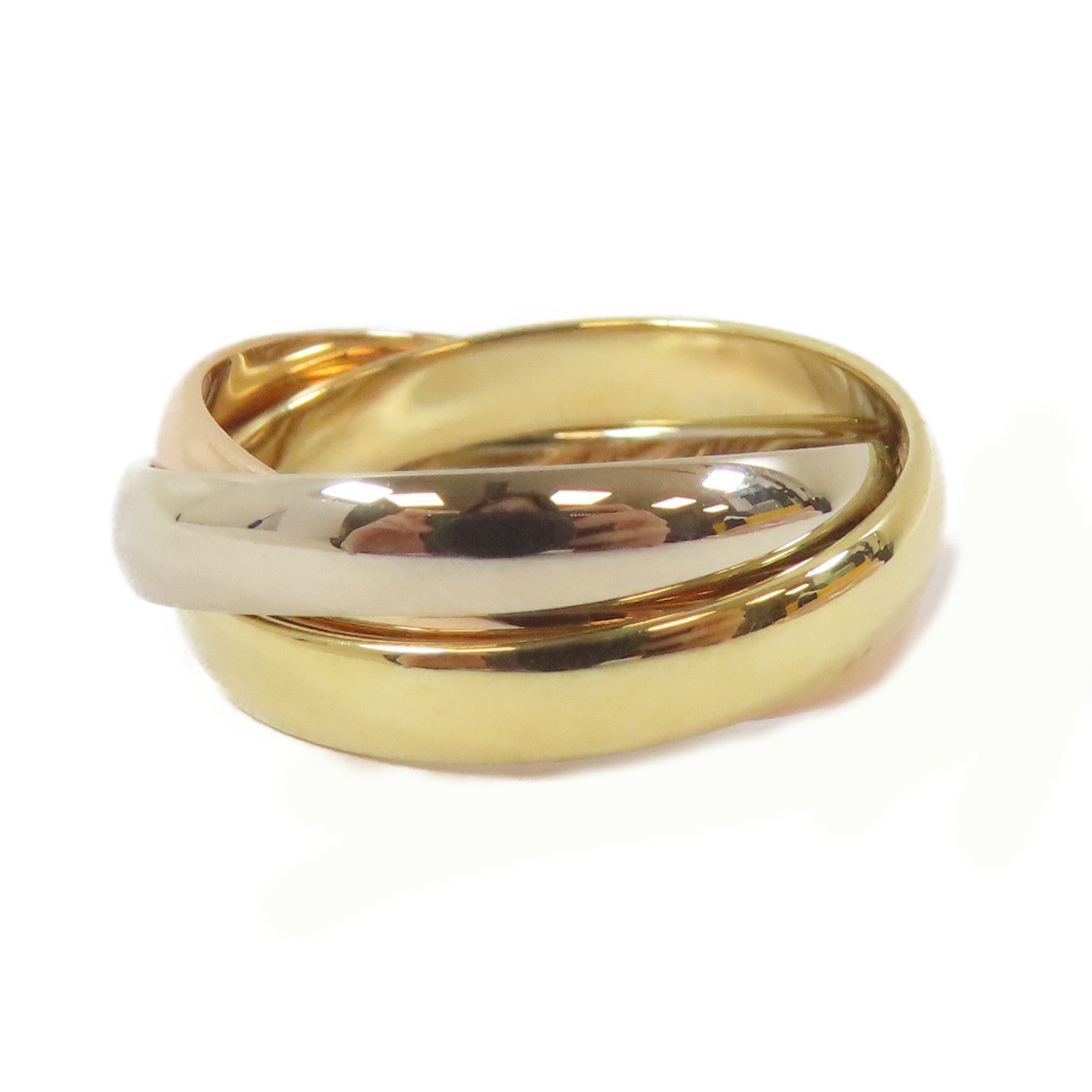 CARTIER 18K黃金/白金/玫瑰金Les Must De Trinity戒指Cartier#50/US#5.25