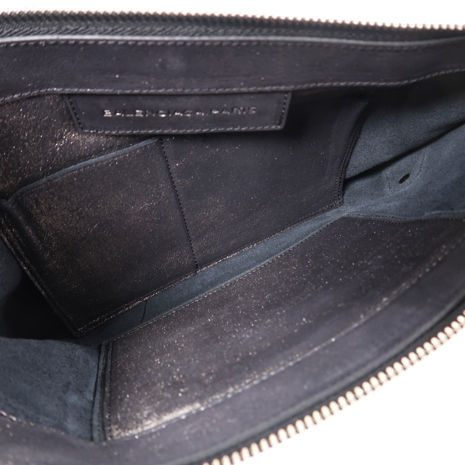 BALENCIAGA 【激減優惠】牛皮皮革Pouch銀扣手拿包黑色