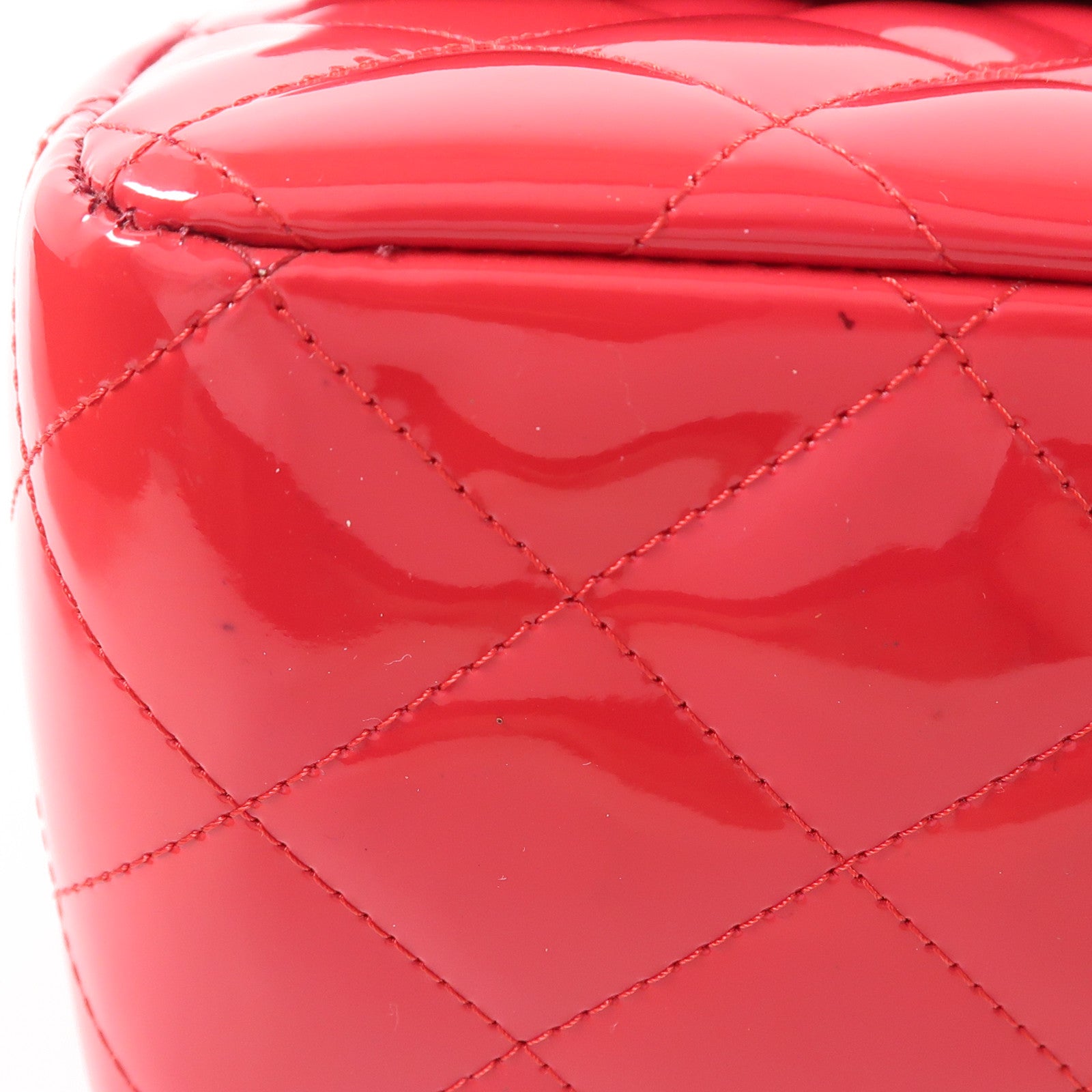 CHANEL 漆皮皮革Large Classic銀扣鏈帶肩背袋