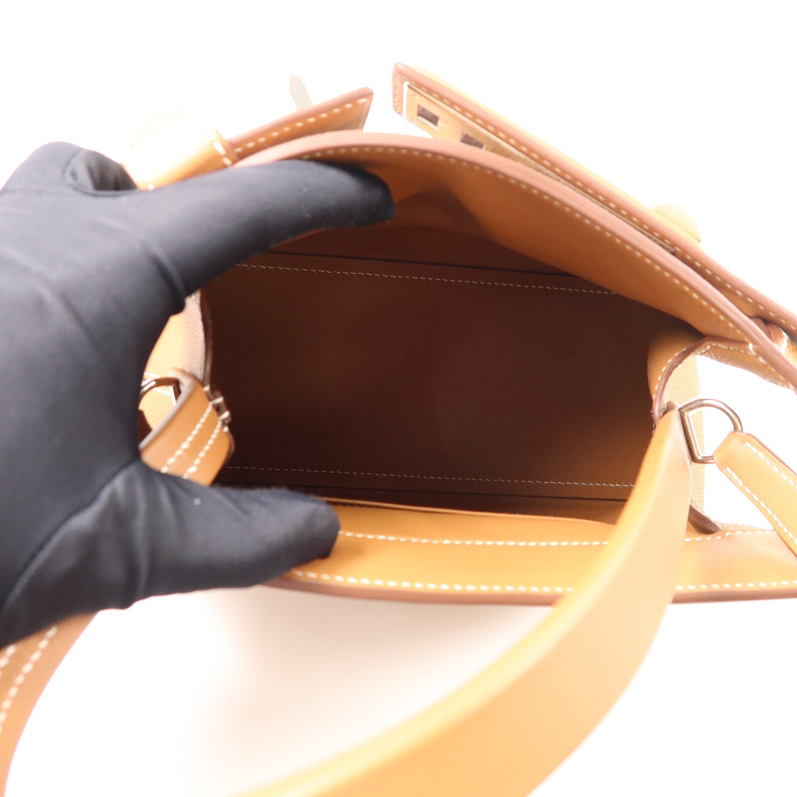 HERMES Swift/Togo皮革Sac Medor手挽肩背兩用袋Gold