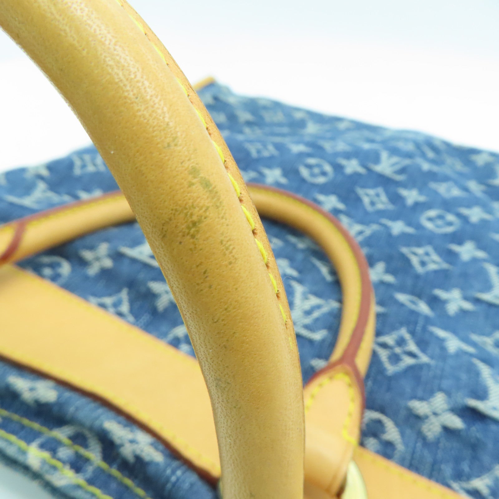 LOUIS VUITTON Monogram DenimFlat Shopper Tote金扣手挽袋蓝色