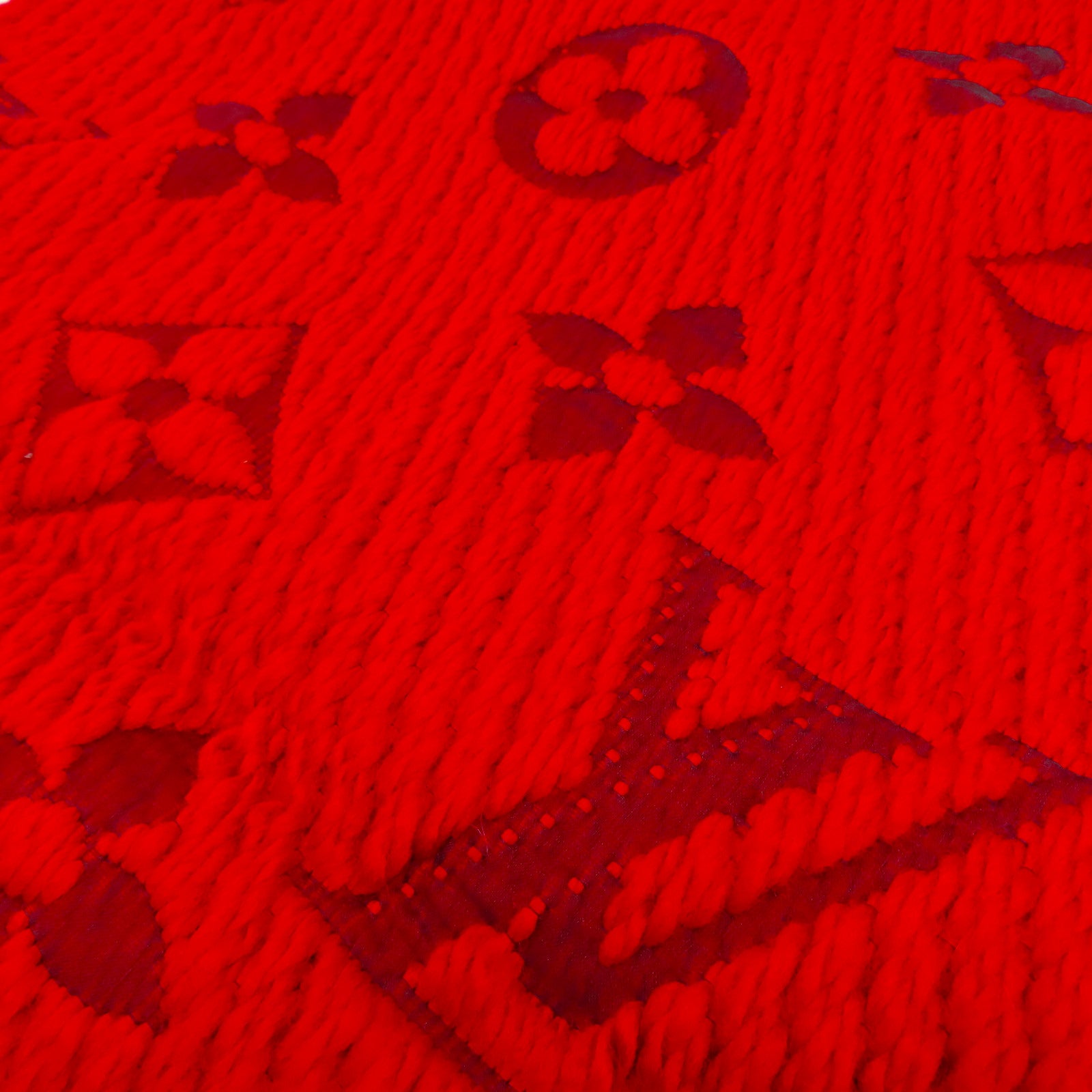 LOUIS VUITTON **【激減優惠】絲質/羊毛Logomania Scarf圍巾紅色