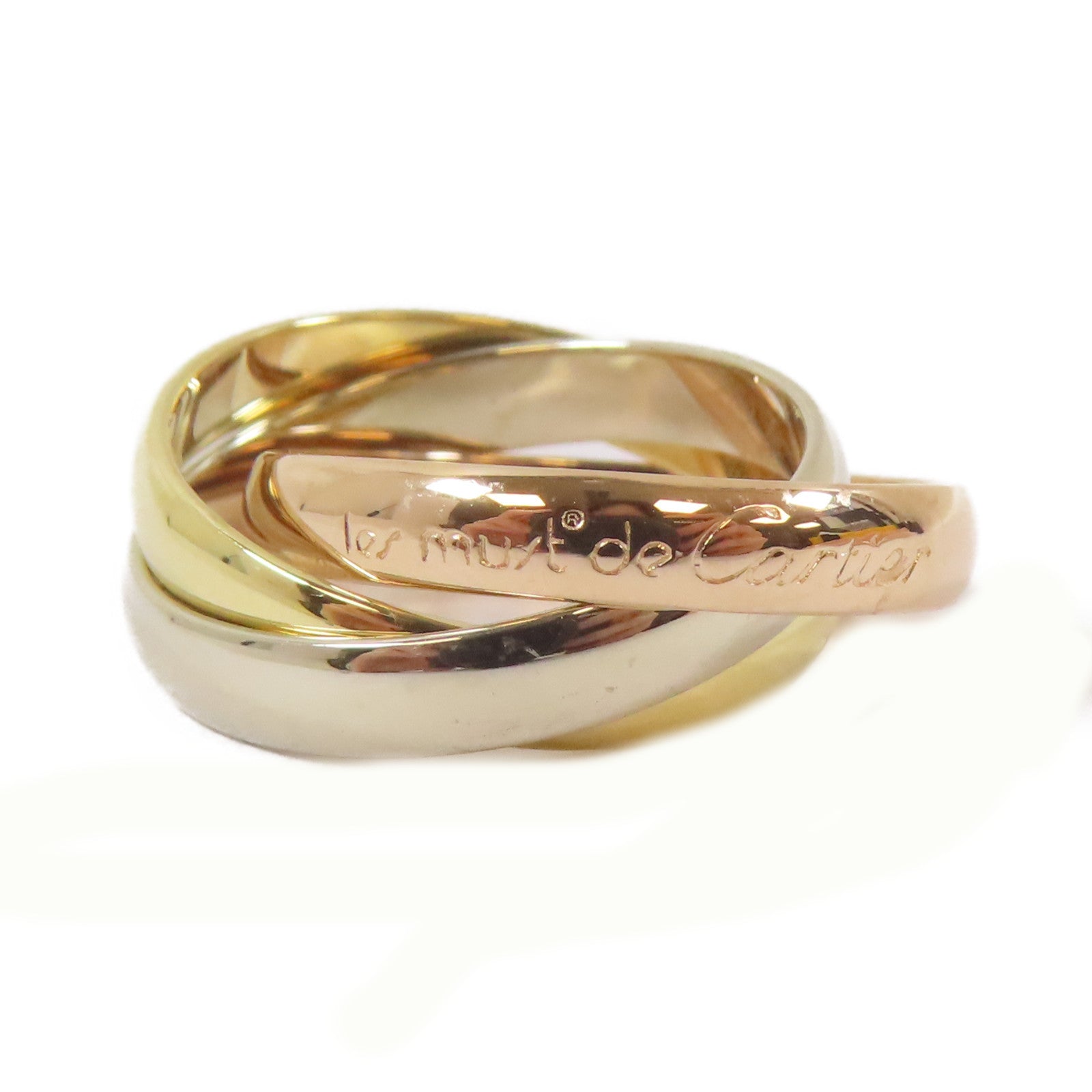 CARTIER 18K黃金/白金/玫瑰金Les Must De Trinity戒指Cartier#50/US#5.25
