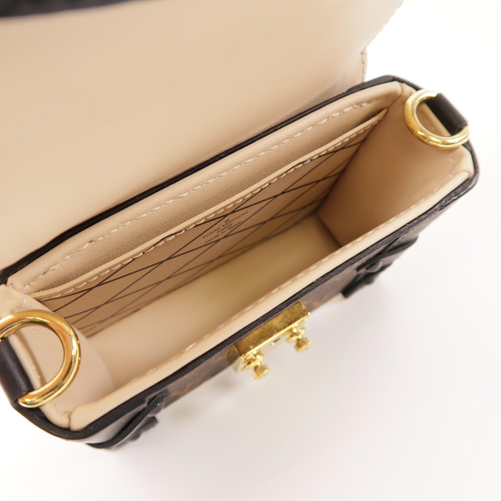 LOUIS VUITTON Monogram Mini Essential Trunk金扣鏈帶肩背袋
