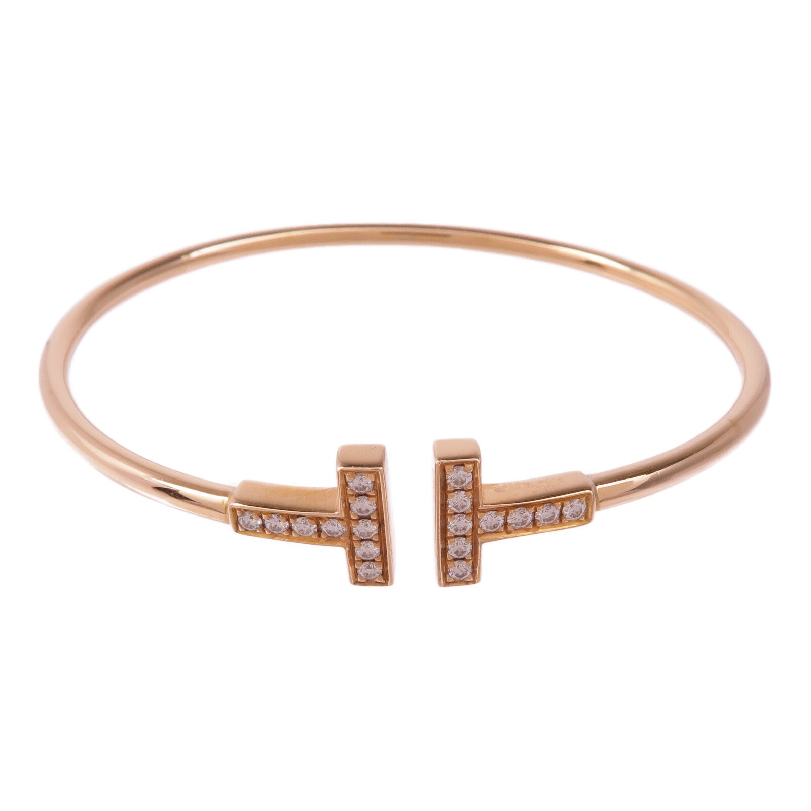 TIFFANY＆CO 18K玫瑰金T Wire Diamond Bracelet鑽石手鐲
