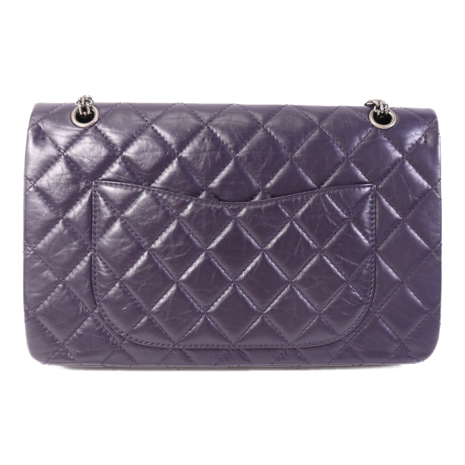 CHANEL 羊皮皮革Chanel 2.55 Large銀扣鏈帶肩背袋