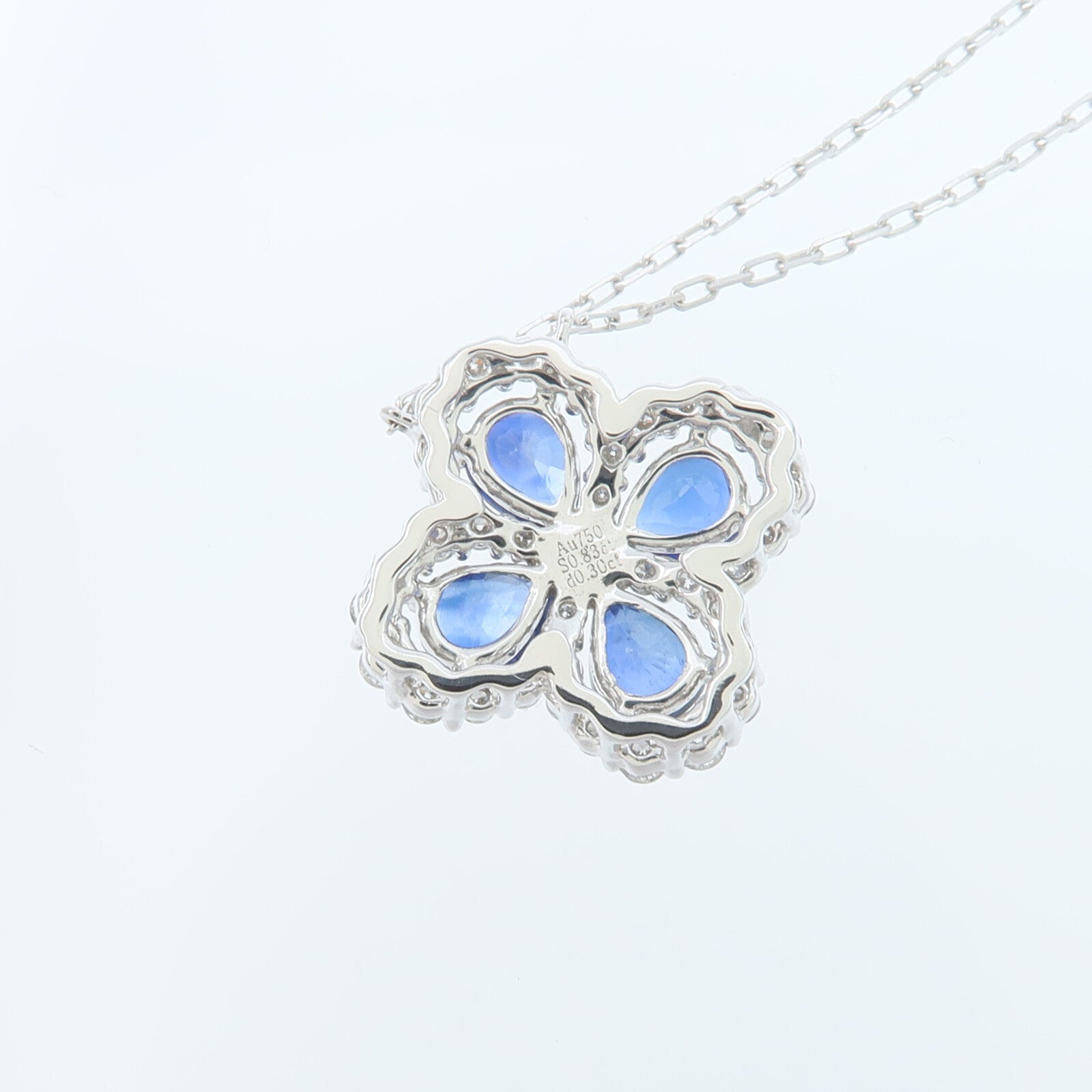 JEWELRY 18K白金Sapphire Diamond Necklace藍寶石/鑽石項鍊