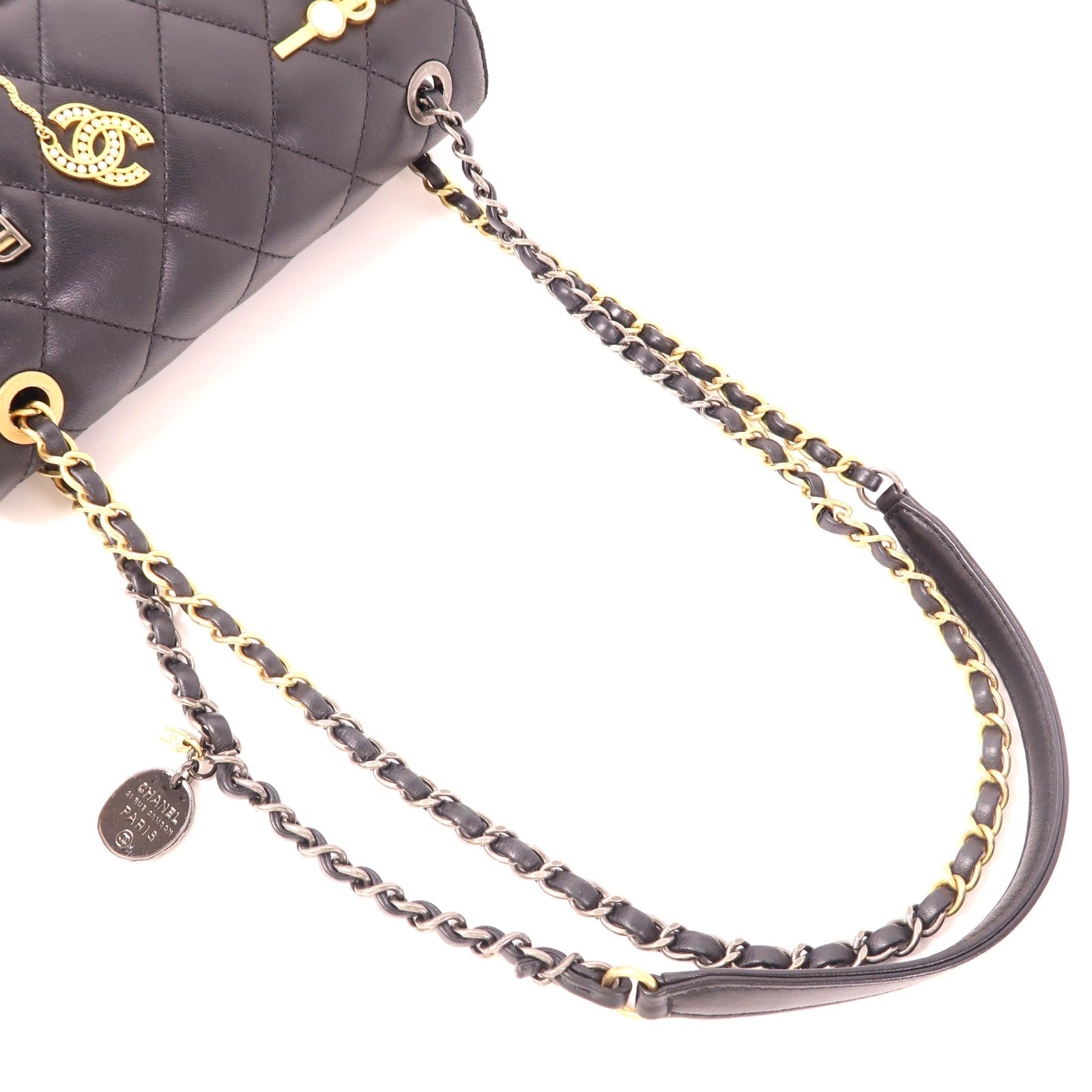 CHANEL 牛皮皮革Pearl Hairpin Badge肩背袋