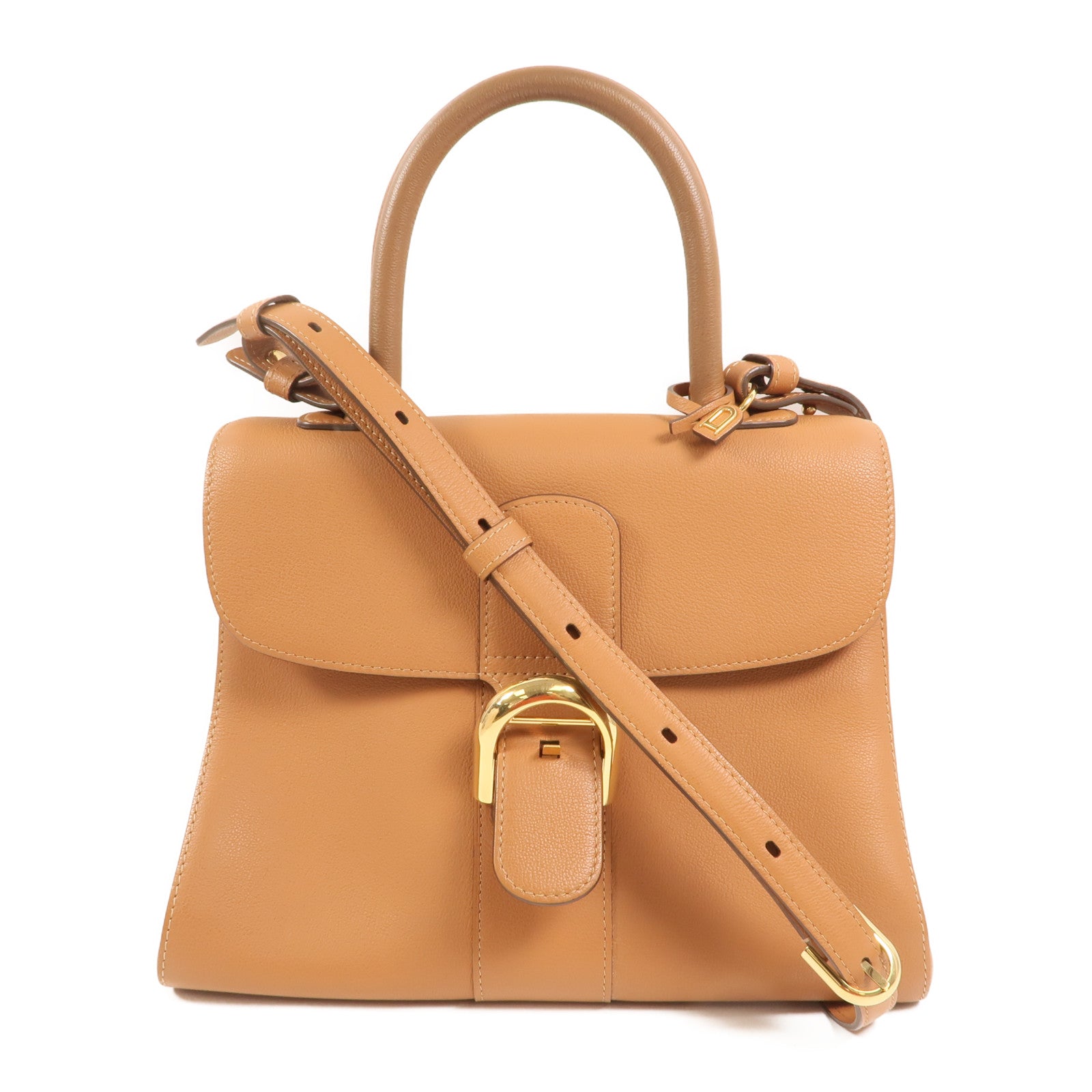 Delvaux 【激減優惠】牛皮皮革Brillant MM金扣手挽肩背兩用袋
