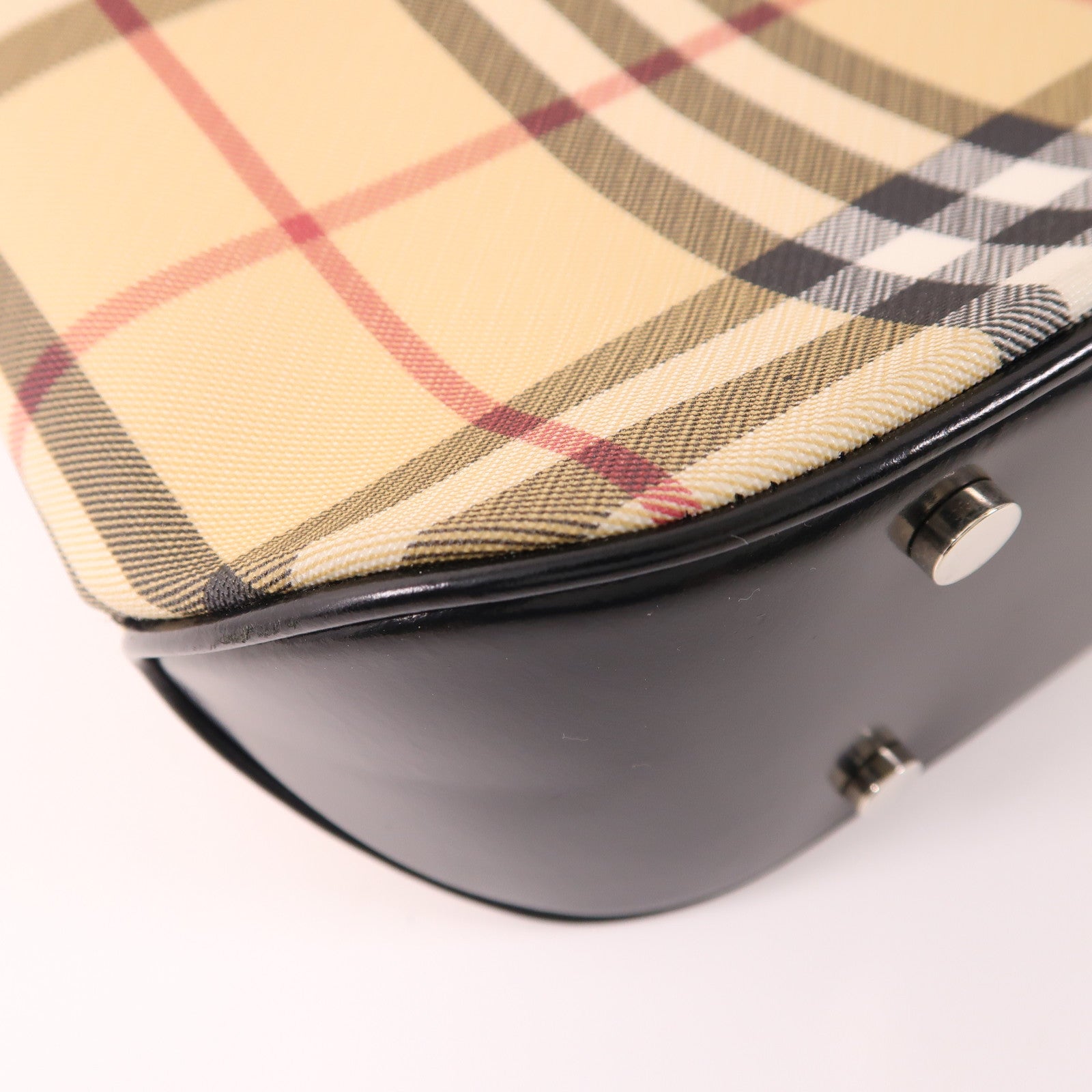 BURBERRY 帆布Hand Bag銀扣手挽袋