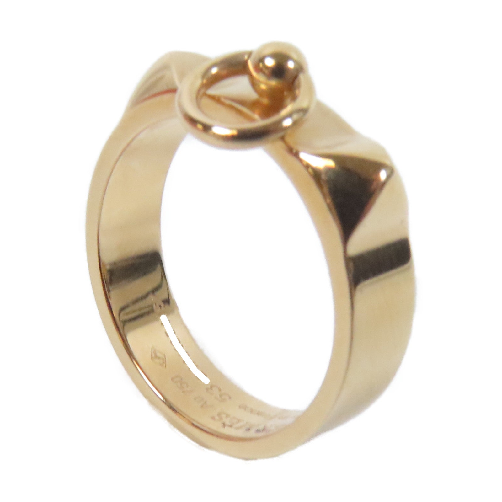 HERMES 18K黃金Colier De Chien Ring戒指US#6.25/Hermes#53