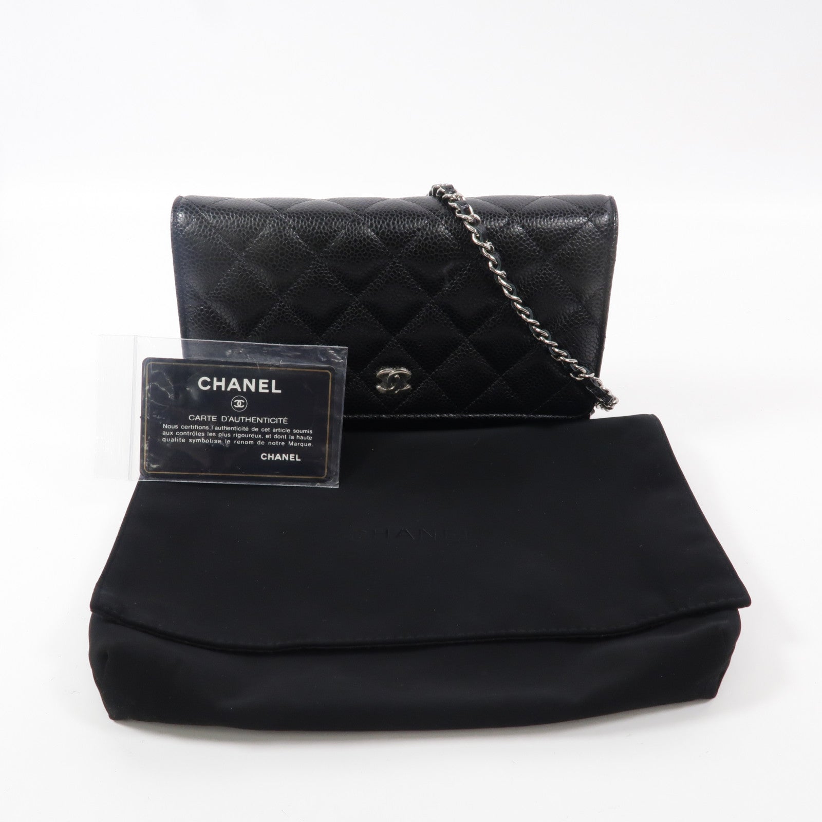 CHANEL 牛皮皮革Wallet On Chain鏈帶肩背袋