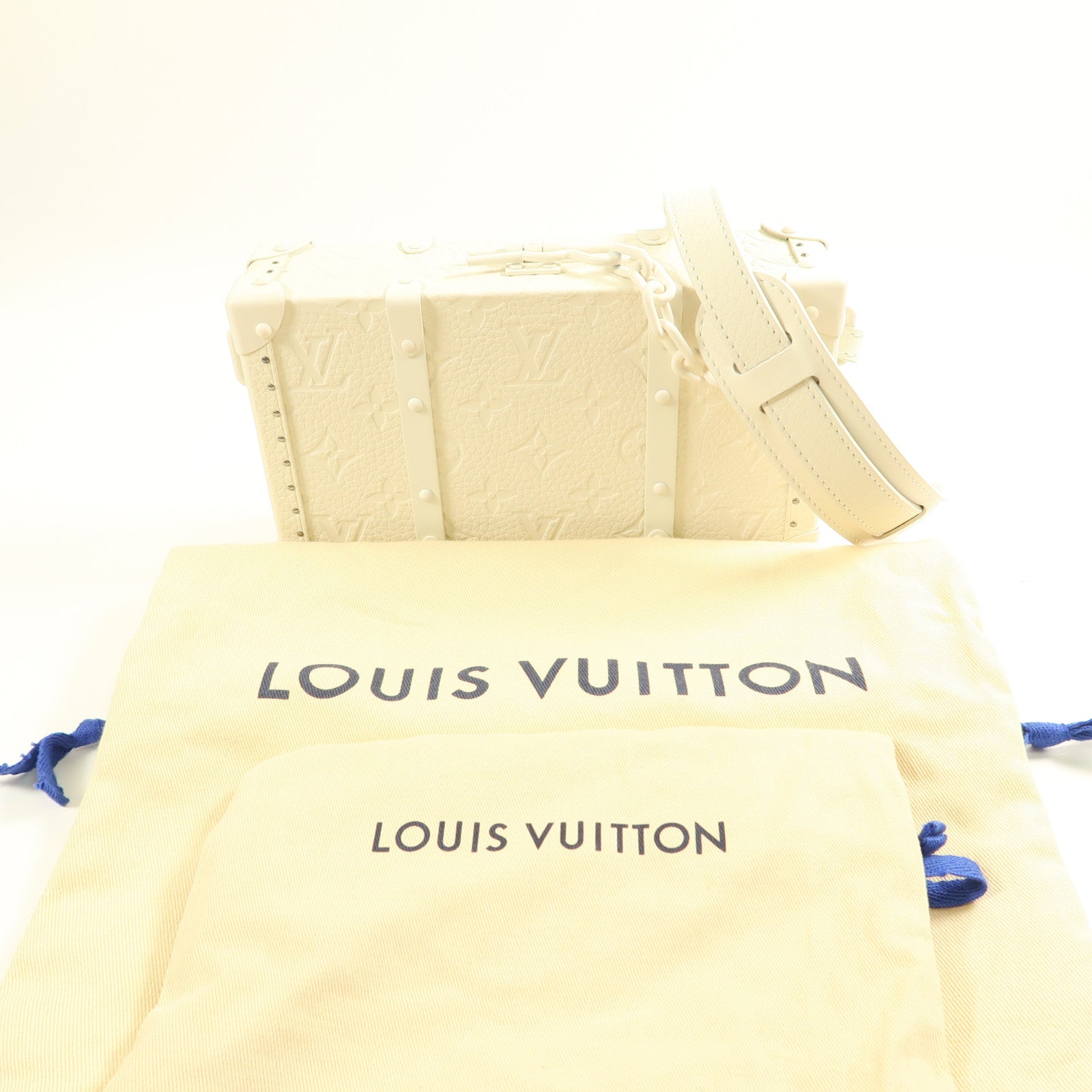 LOUIS VUITTON LV Trunk 2Way Shoulder Hand Bag Monogram M20153 White