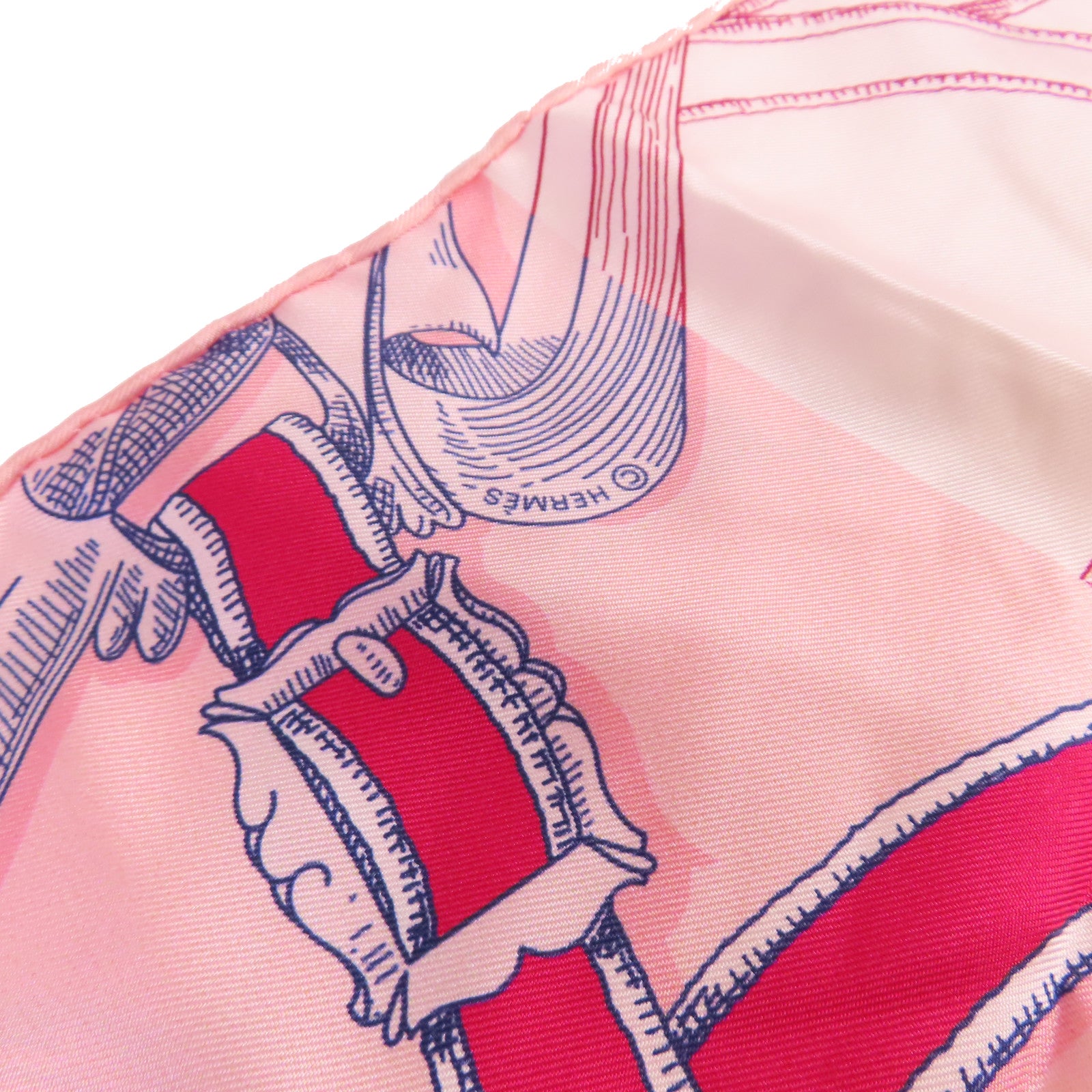 HERMES 絲質Maxi Twilly Scarf絲巾粉紅色/紅色/彩色