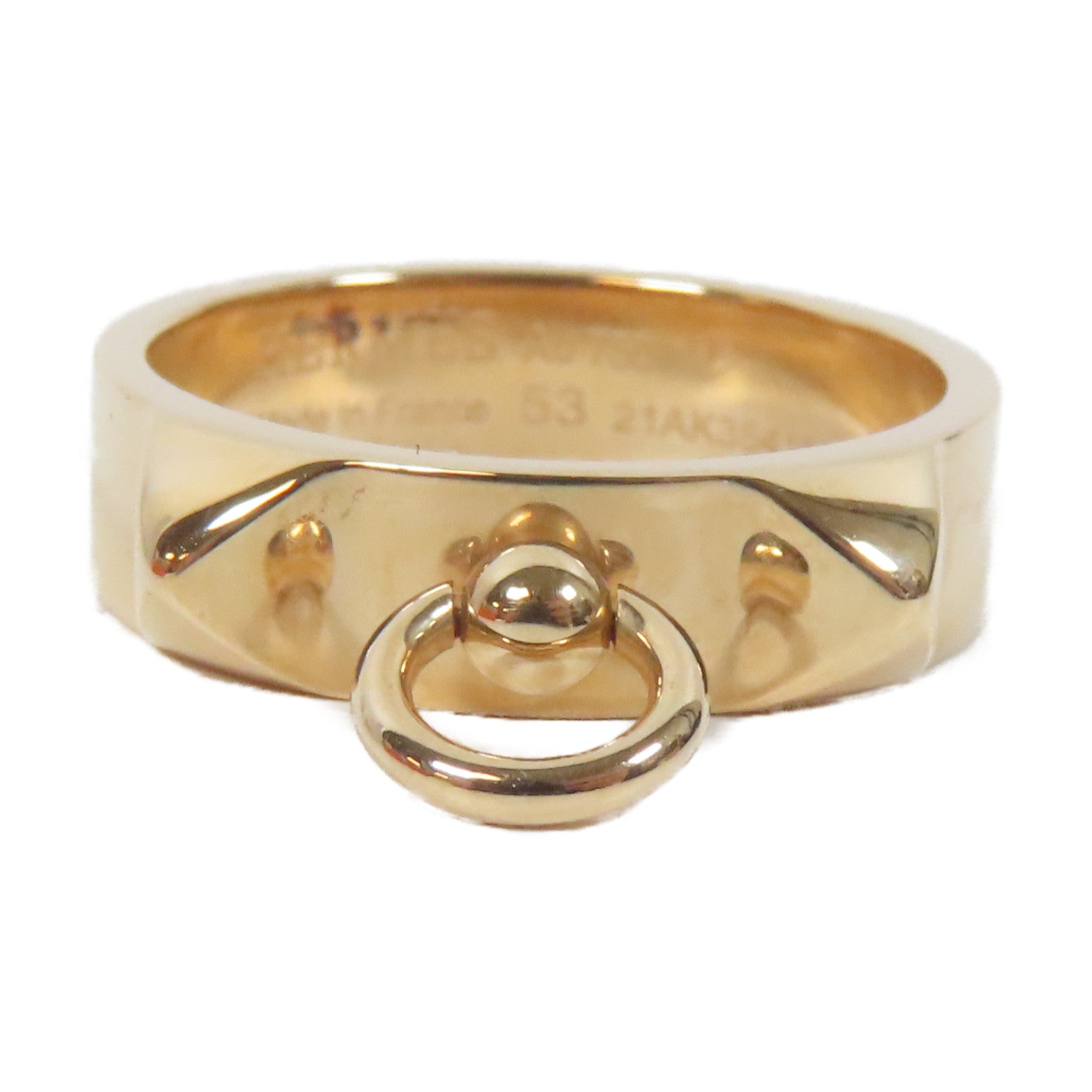 HERMES 18K黃金Colier De Chien Ring戒指US#6.25/Hermes#53