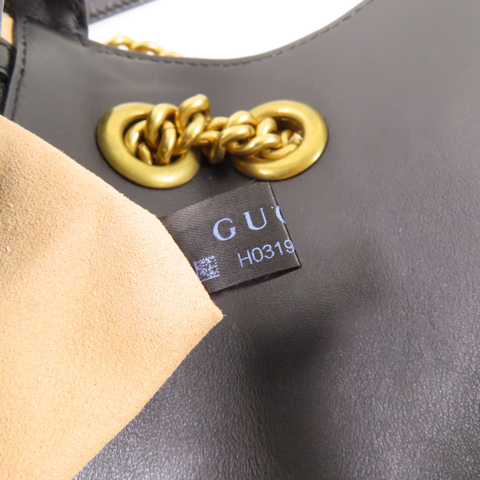 GUCCI 牛皮皮革GG Marmont金扣鏈帶肩背袋