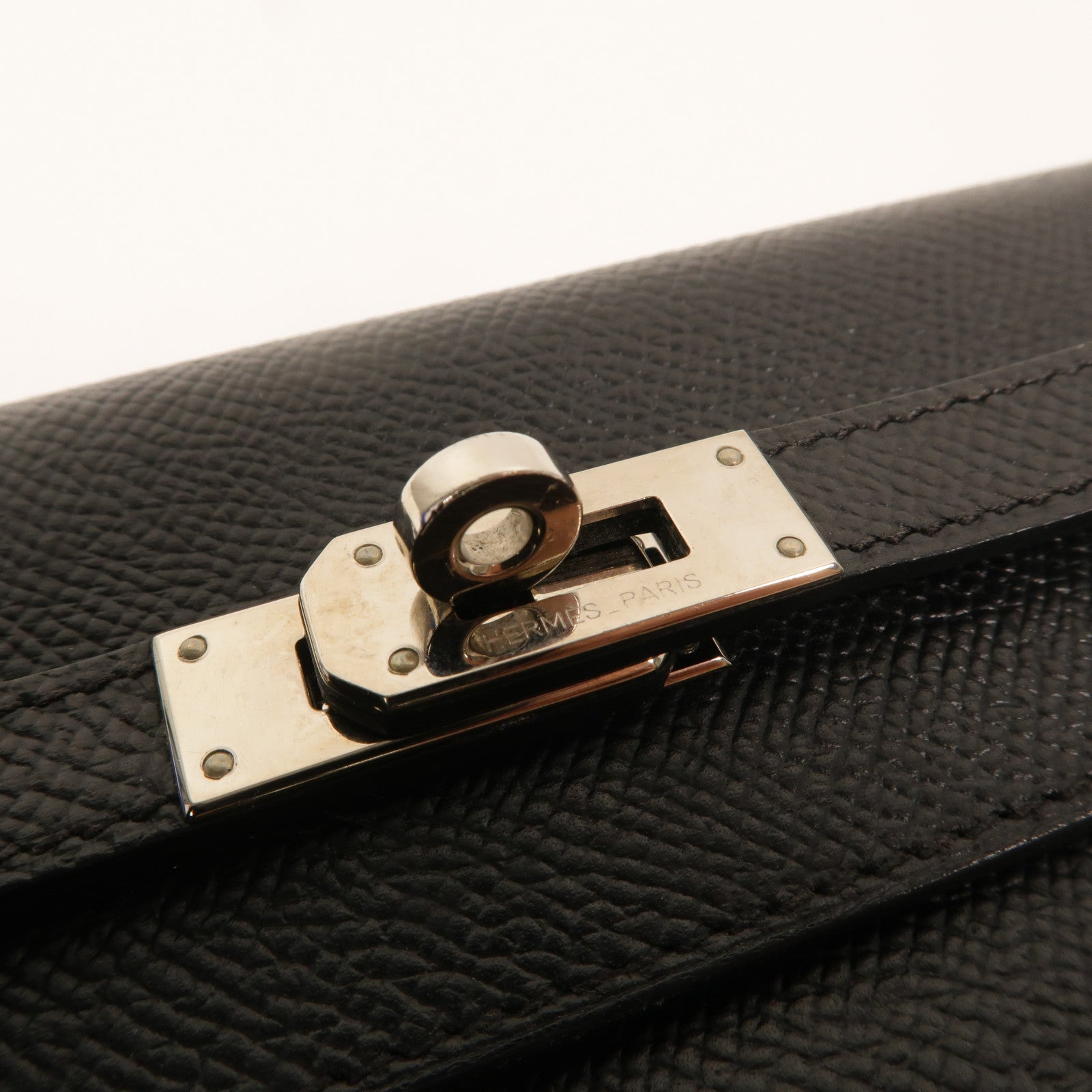 HERMES Epsom皮革Kelly Wallet長錢包Noir