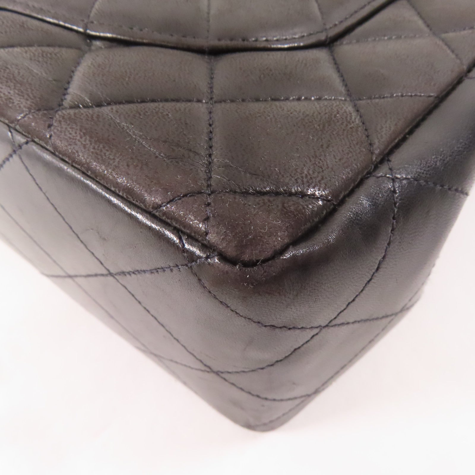 CHANEL 【激減優惠】菱格牛皮皮革Vintage Shoulder Bag金扣鏈帶肩背袋黑色