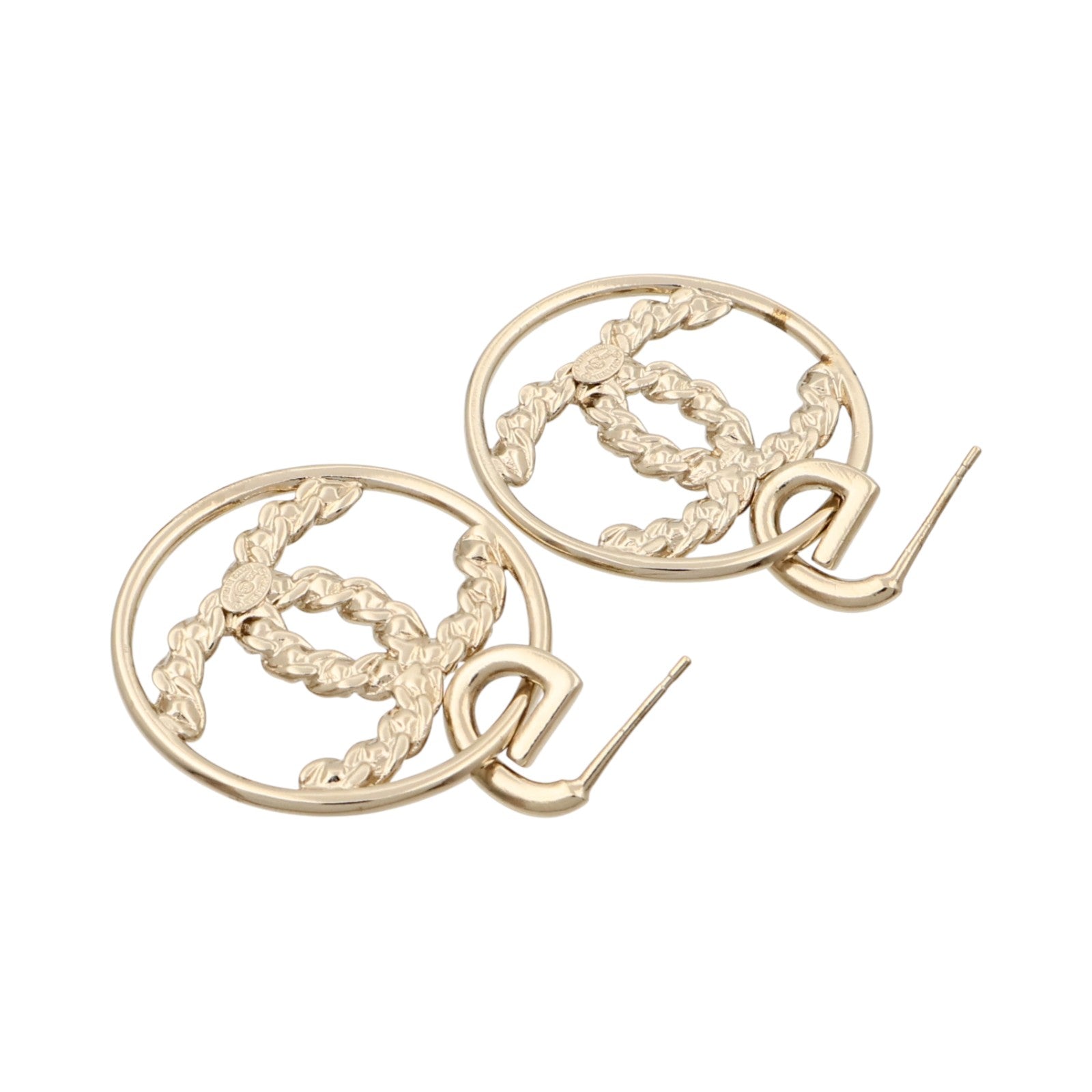 CHANEL 金屬CC Crystal Round Earrings耳環