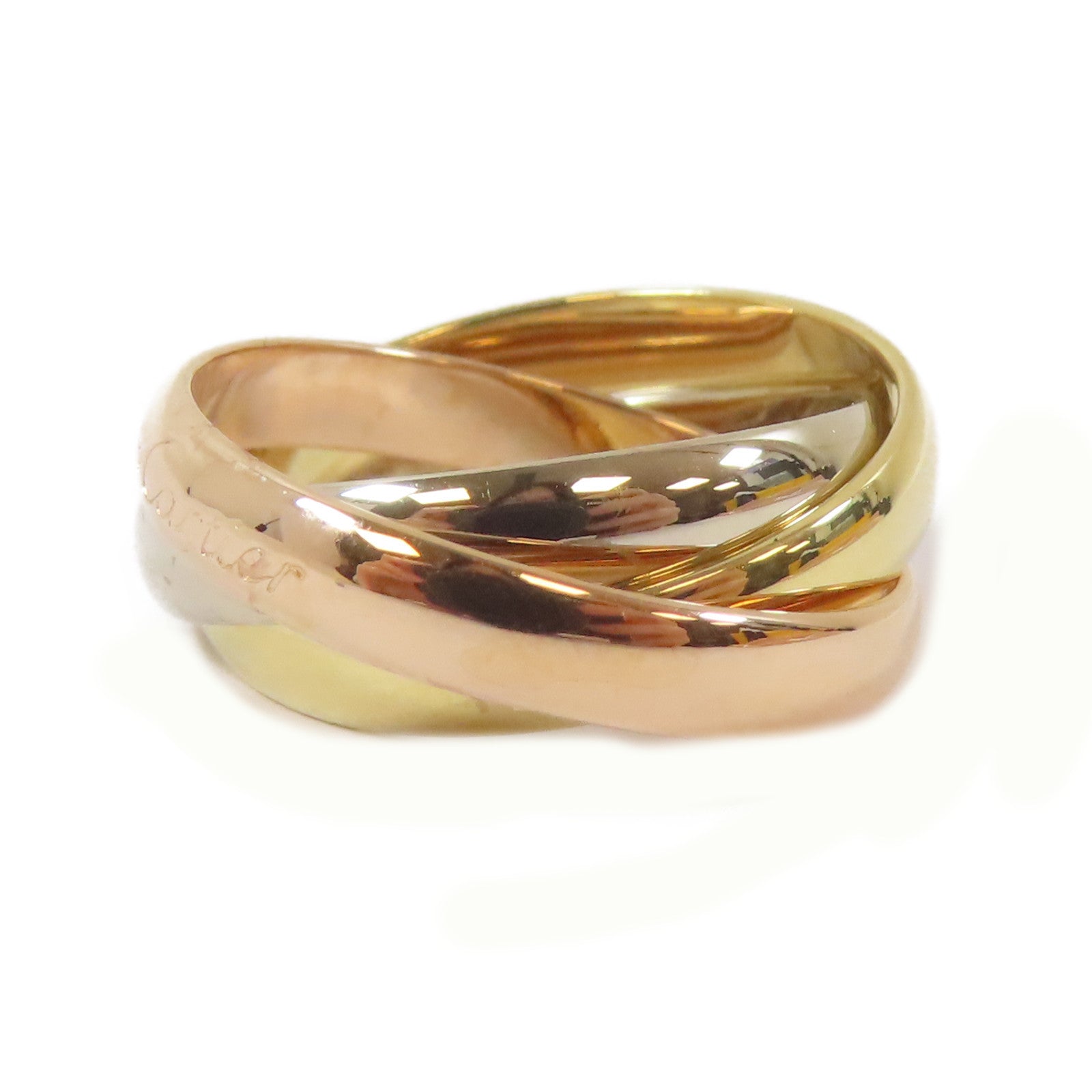 CARTIER 18K黃金/白金/玫瑰金Les Must De Trinity戒指Cartier#50/US#5.25