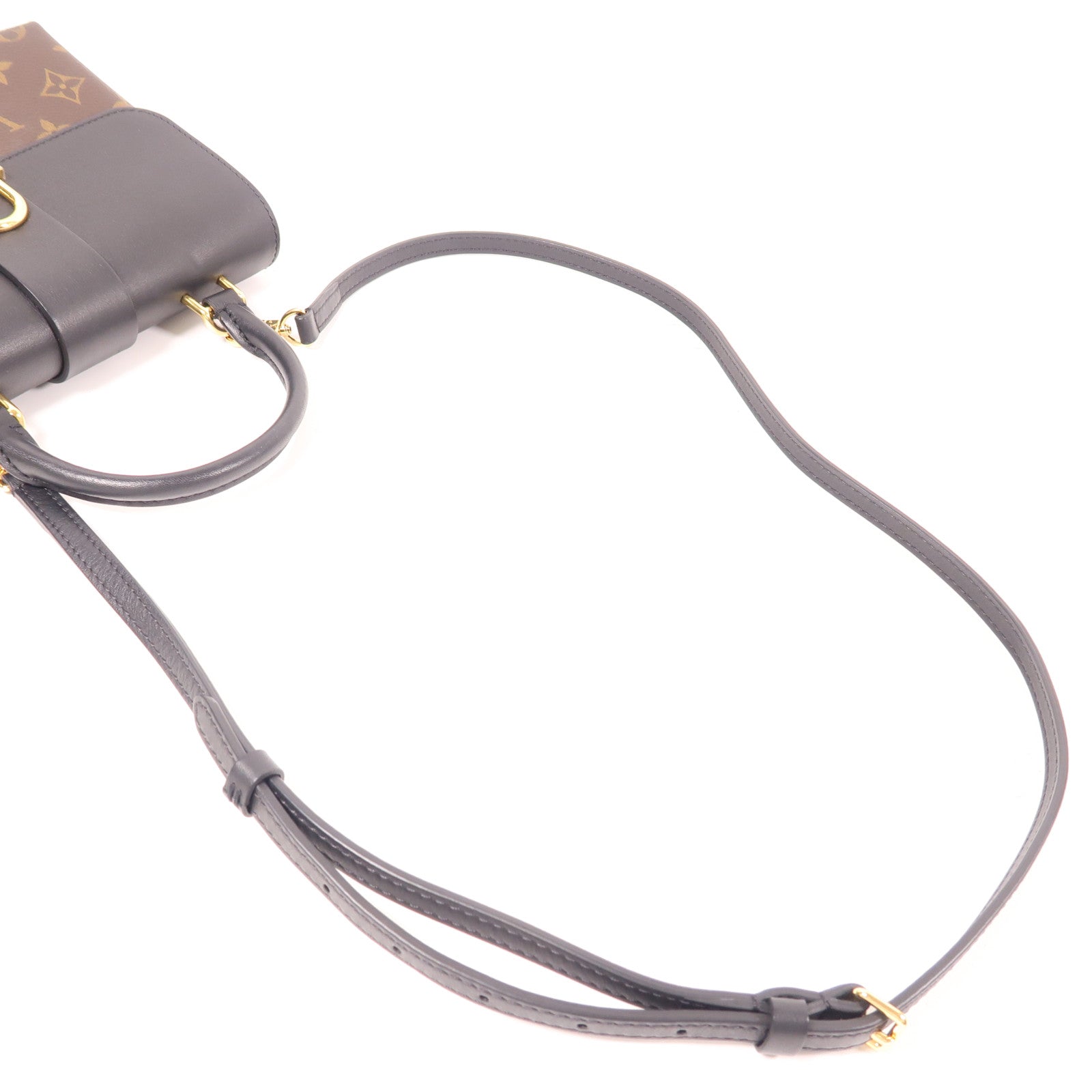 LOUIS VUITTON Monogram Locky BB金扣手挽肩背兩用袋棕色/黑色