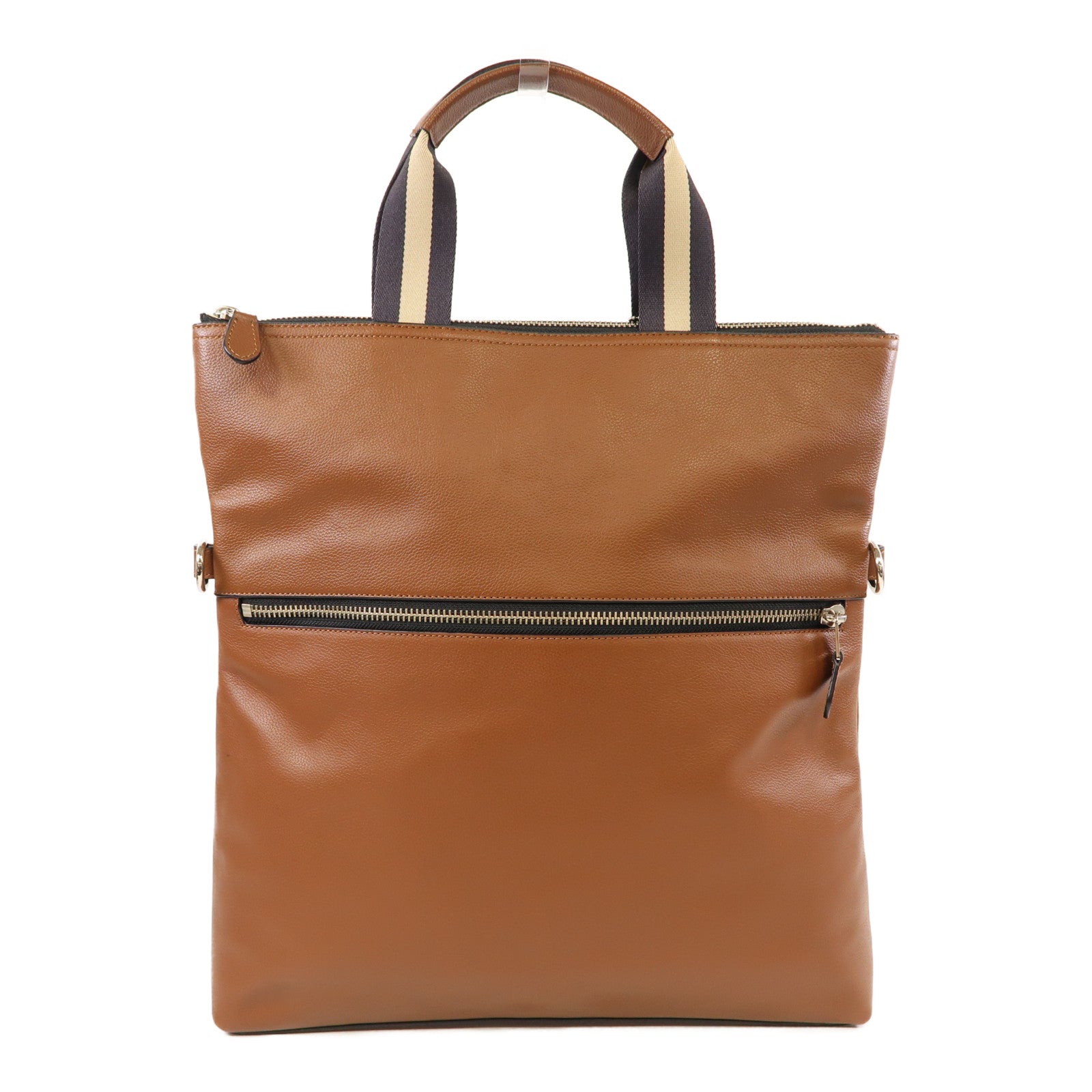 COACH 【激減優惠】牛皮皮革2 Way Shoulder銀扣手挽肩背兩用袋啡色