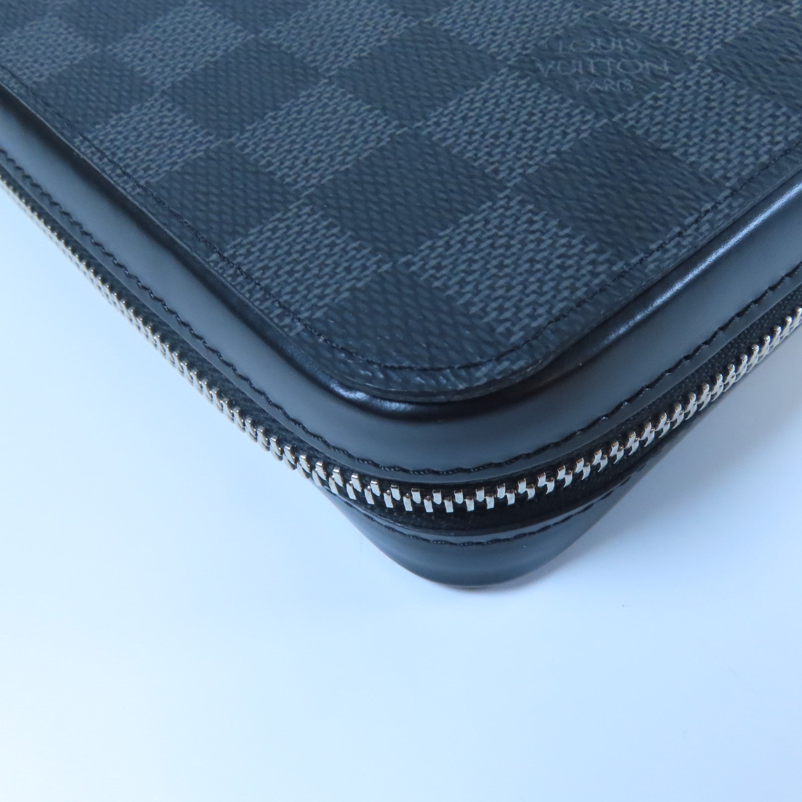 LOUIS VUITTON 【激減優惠】Damier Graphite Zippy XL銀扣長錢包黑色