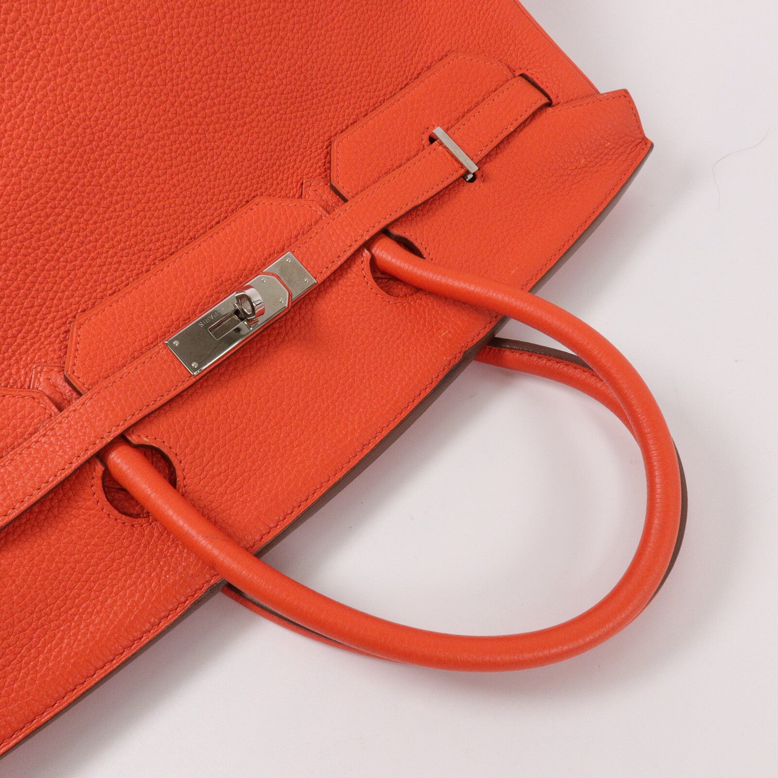 HERMES Togo皮革Birkin 40手挽袋Orange Poppy