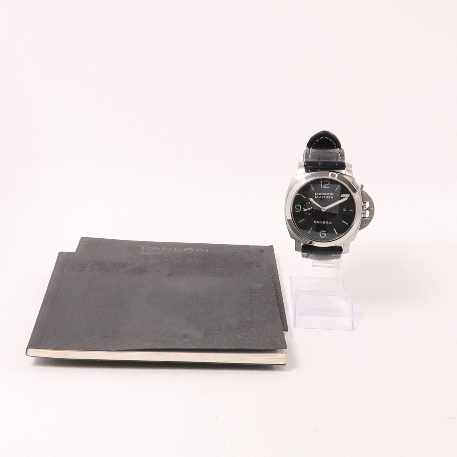 PANERAI Luminor Marina 1950不鏽鋼/皮革帶手錶自動機芯黑色