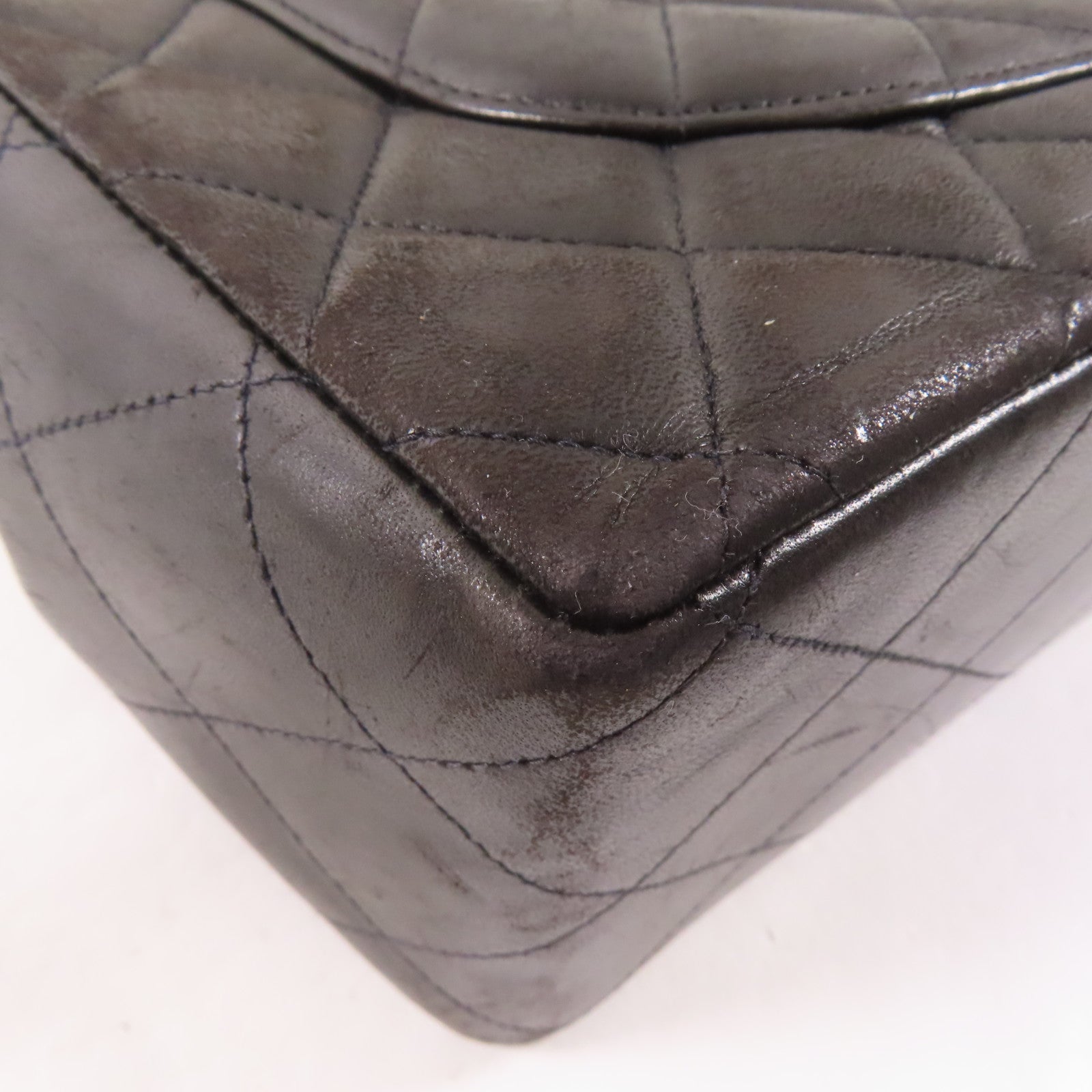 CHANEL 【激減優惠】菱格牛皮皮革Vintage Shoulder Bag金扣鏈帶肩背袋黑色