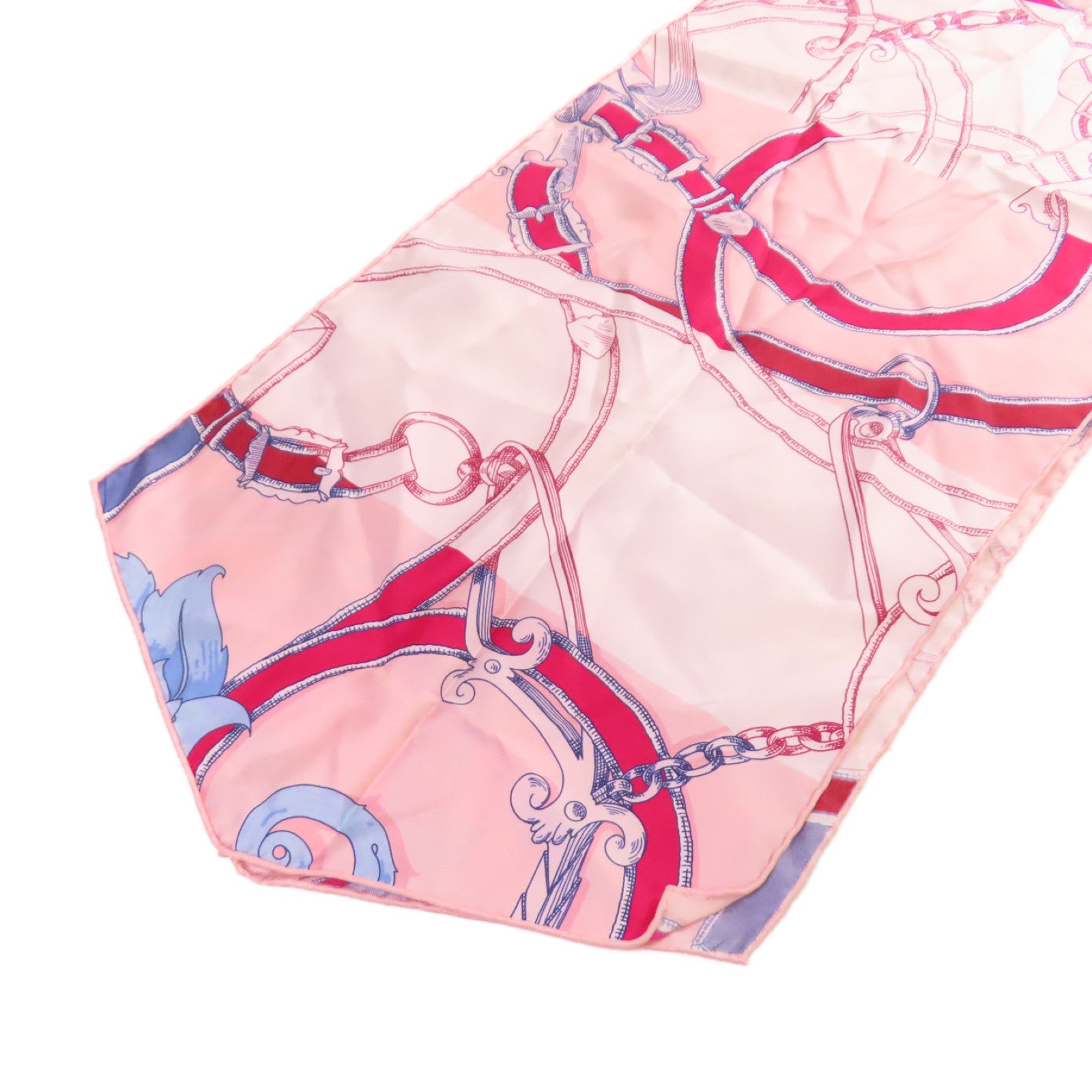 HERMES 絲質Maxi Twilly Scarf絲巾粉紅色/紅色/彩色