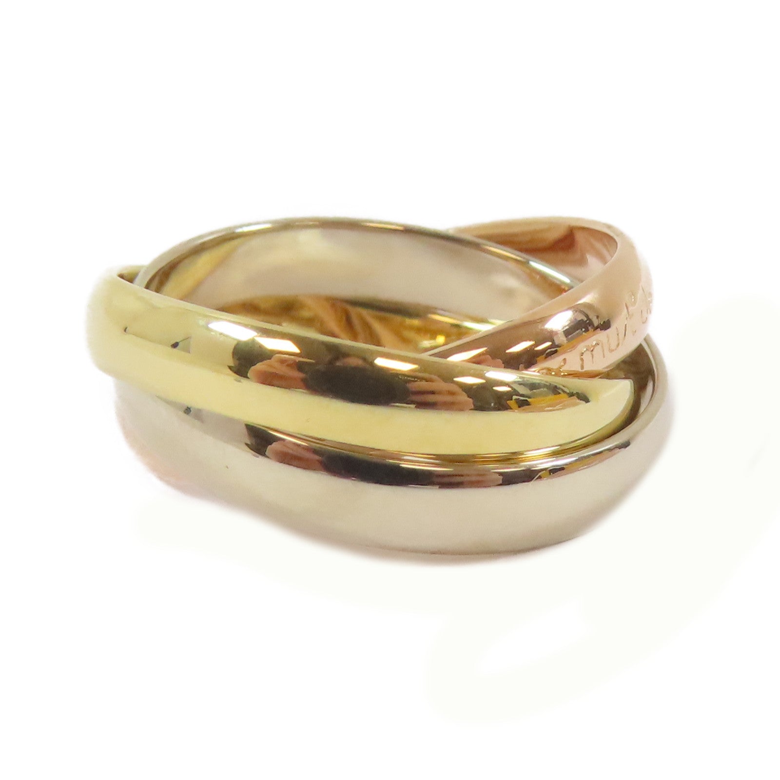 CARTIER 18K黃金/白金/玫瑰金Les Must De Trinity戒指Cartier#50/US#5.25