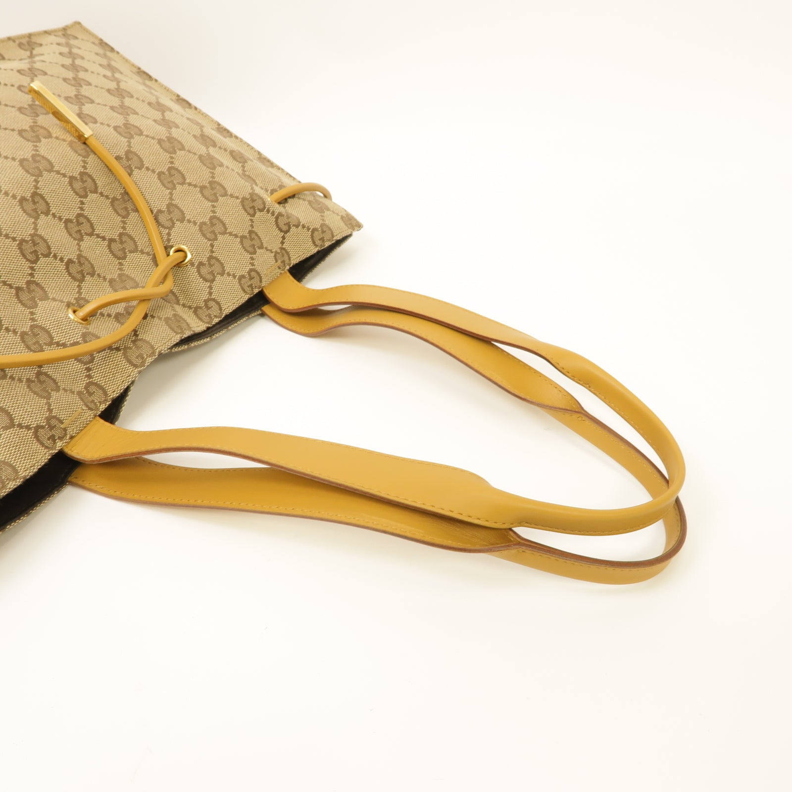 GUCCI 帆布Shoulder Tote Bag金扣肩背袋啡色