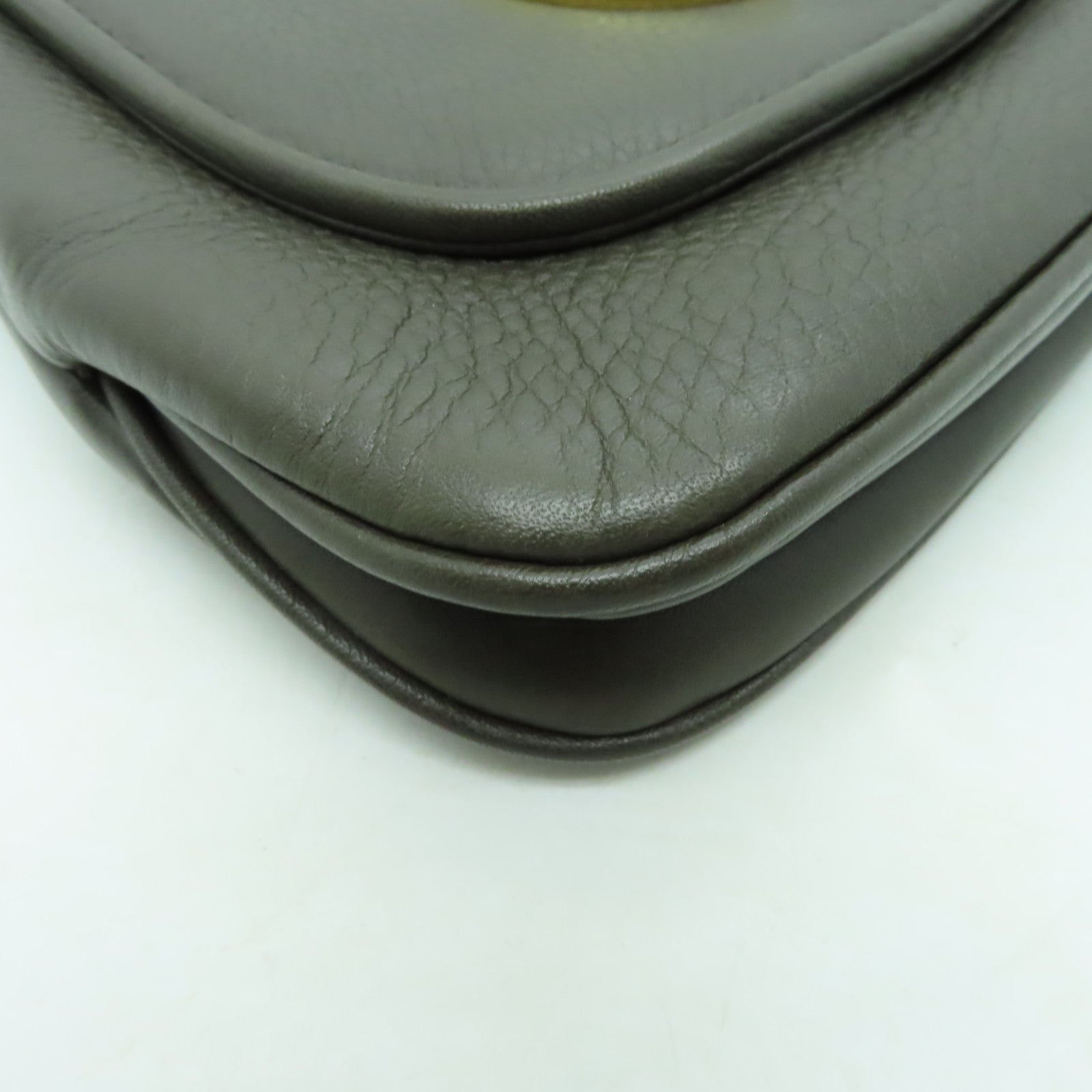 GUCCI 【激減優惠】牛皮皮革Chain Shoulder Bag金扣鏈帶肩背袋卡其色