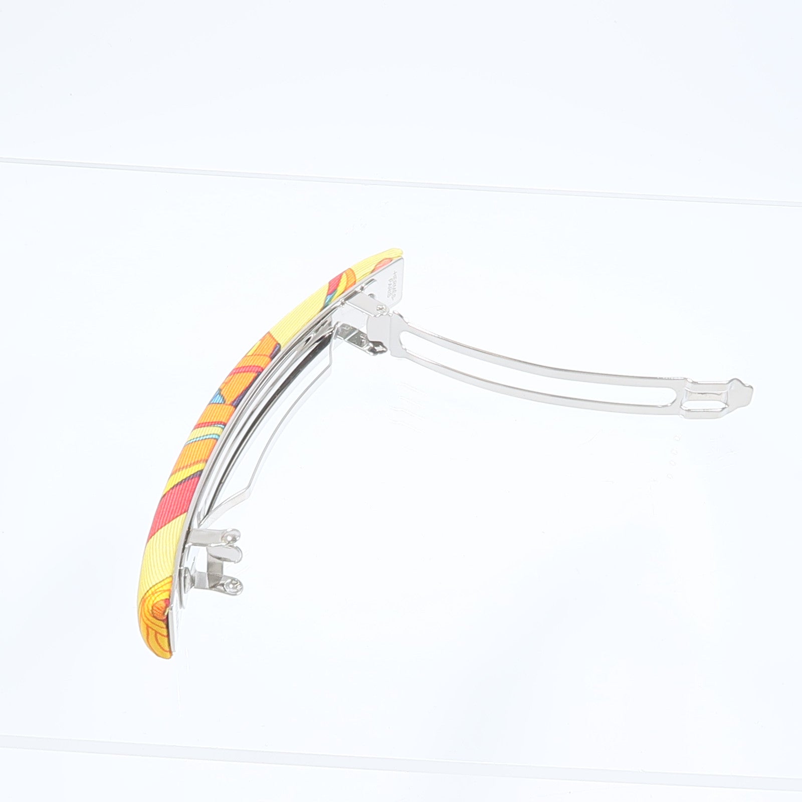 HERMES 金屬/絲質Eclipse Barrette GM髮夾