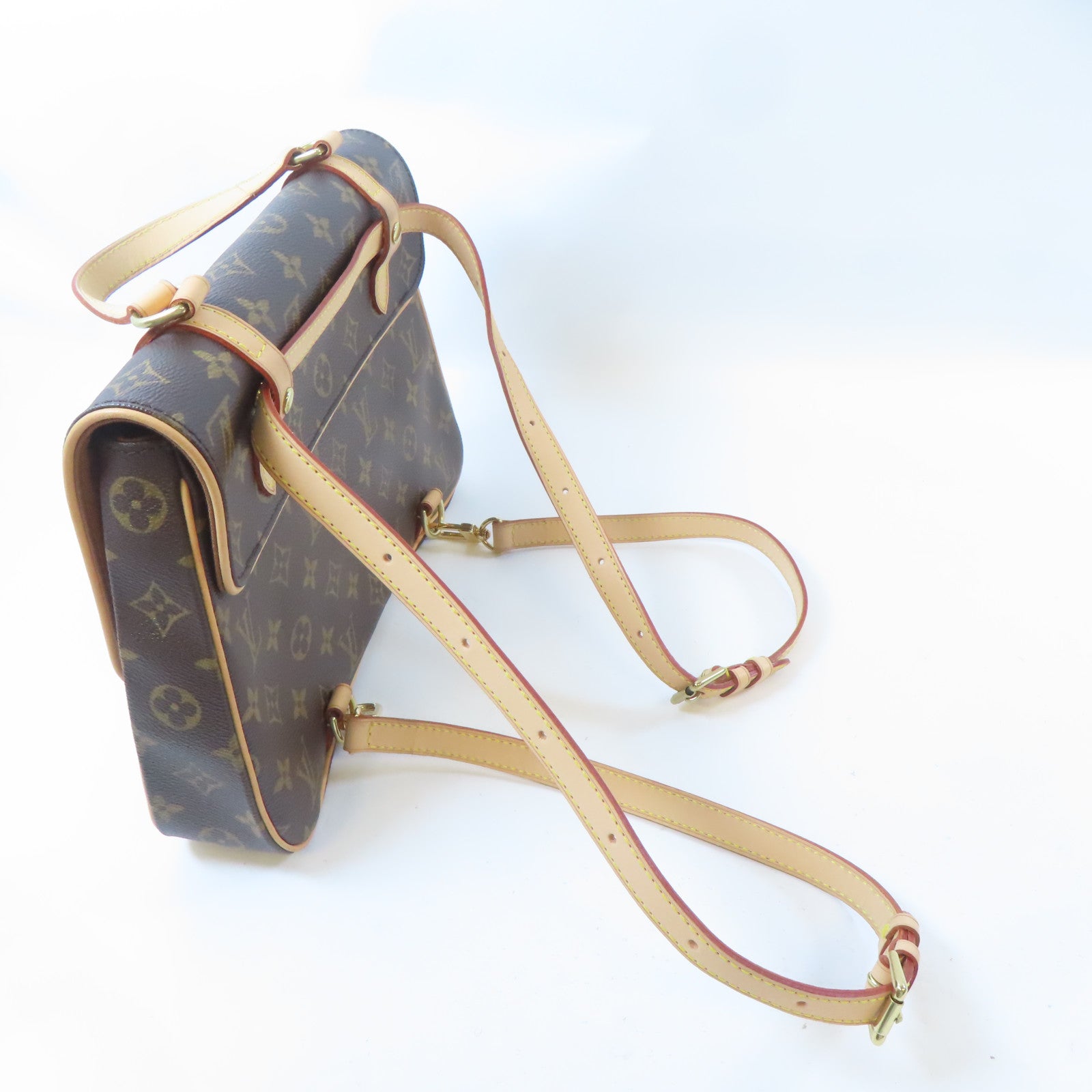 LOUIS VUITTON Monogram Sac Marelle A Dos金扣背包啡色